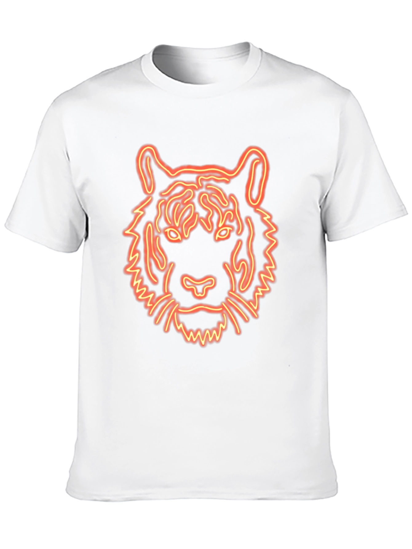 Neon Tiger Graphic Tee - Black Cotton T-Shirt