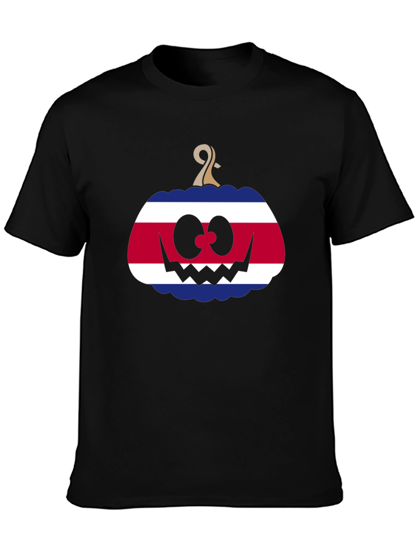 Costa Rica Flag Pumpkin Halloween T-Shirt