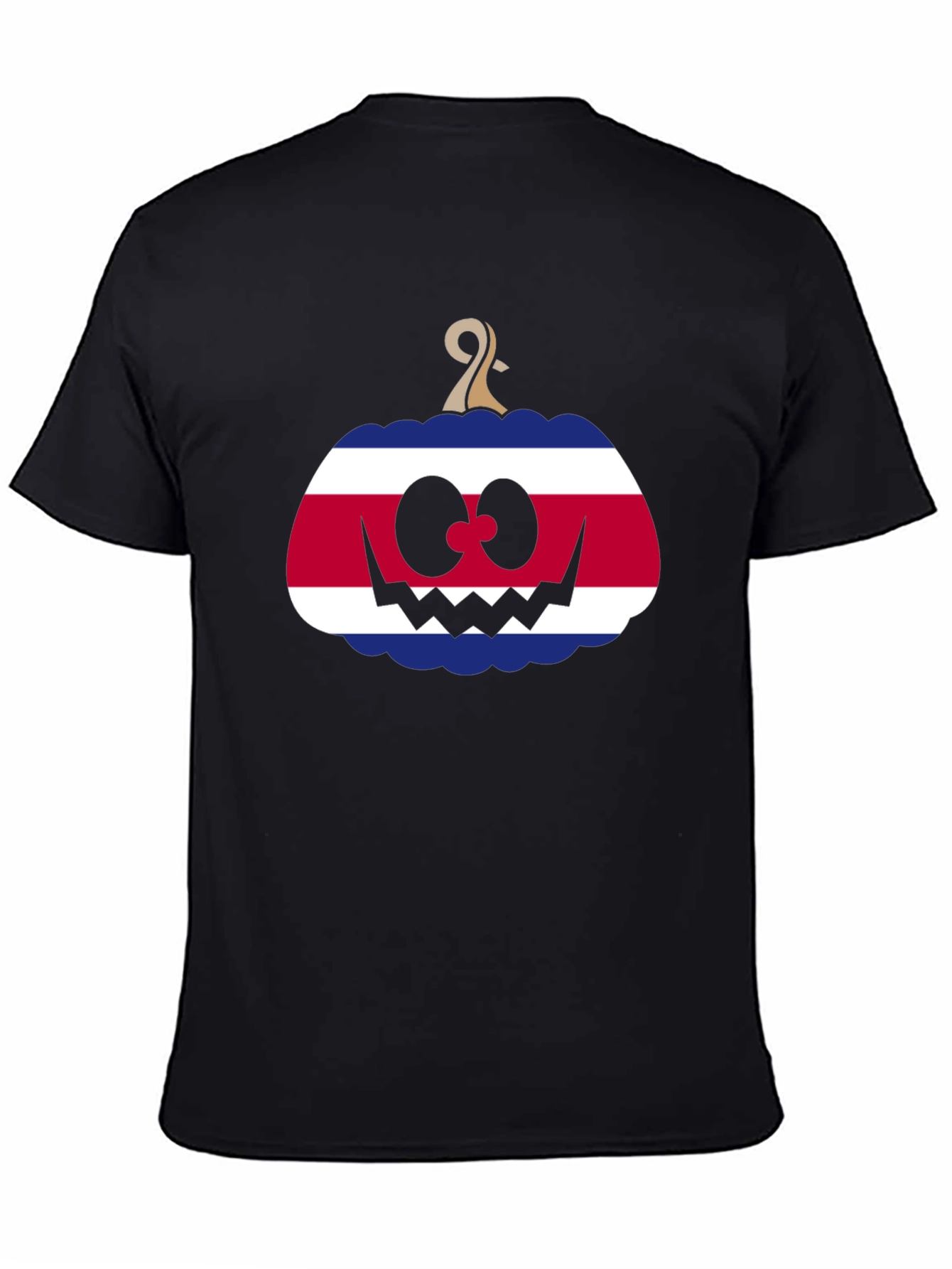 Costa Rica Flag Pumpkin Halloween T-Shirt