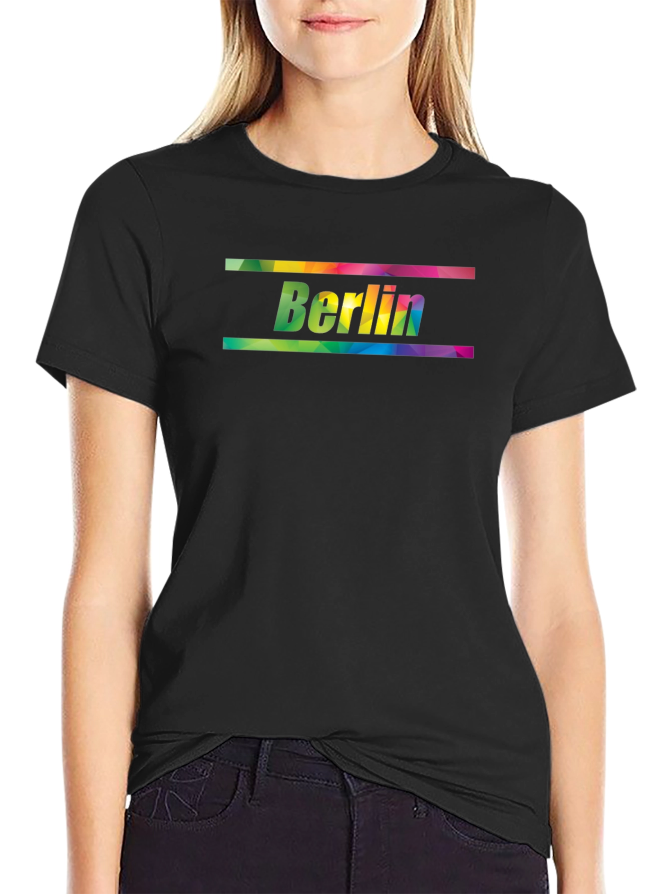 Berlin Rainbow Graphic Black T-Shirt
