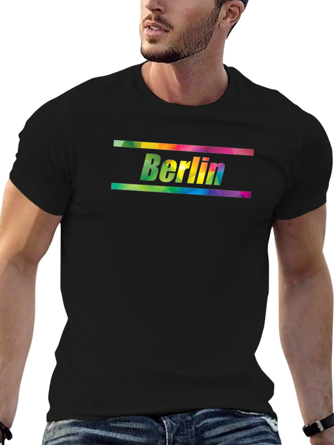 Berlin Rainbow Graphic Black T-Shirt