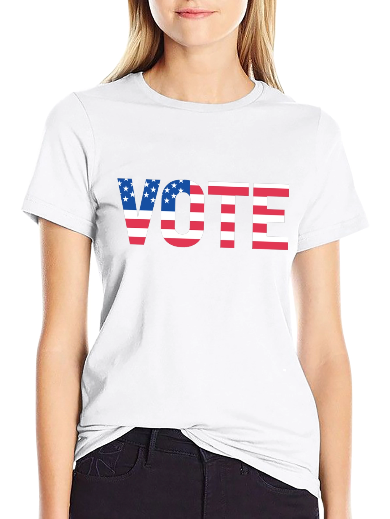 Vote USA Flag Graphic Tee - Patriotic Election Shirt