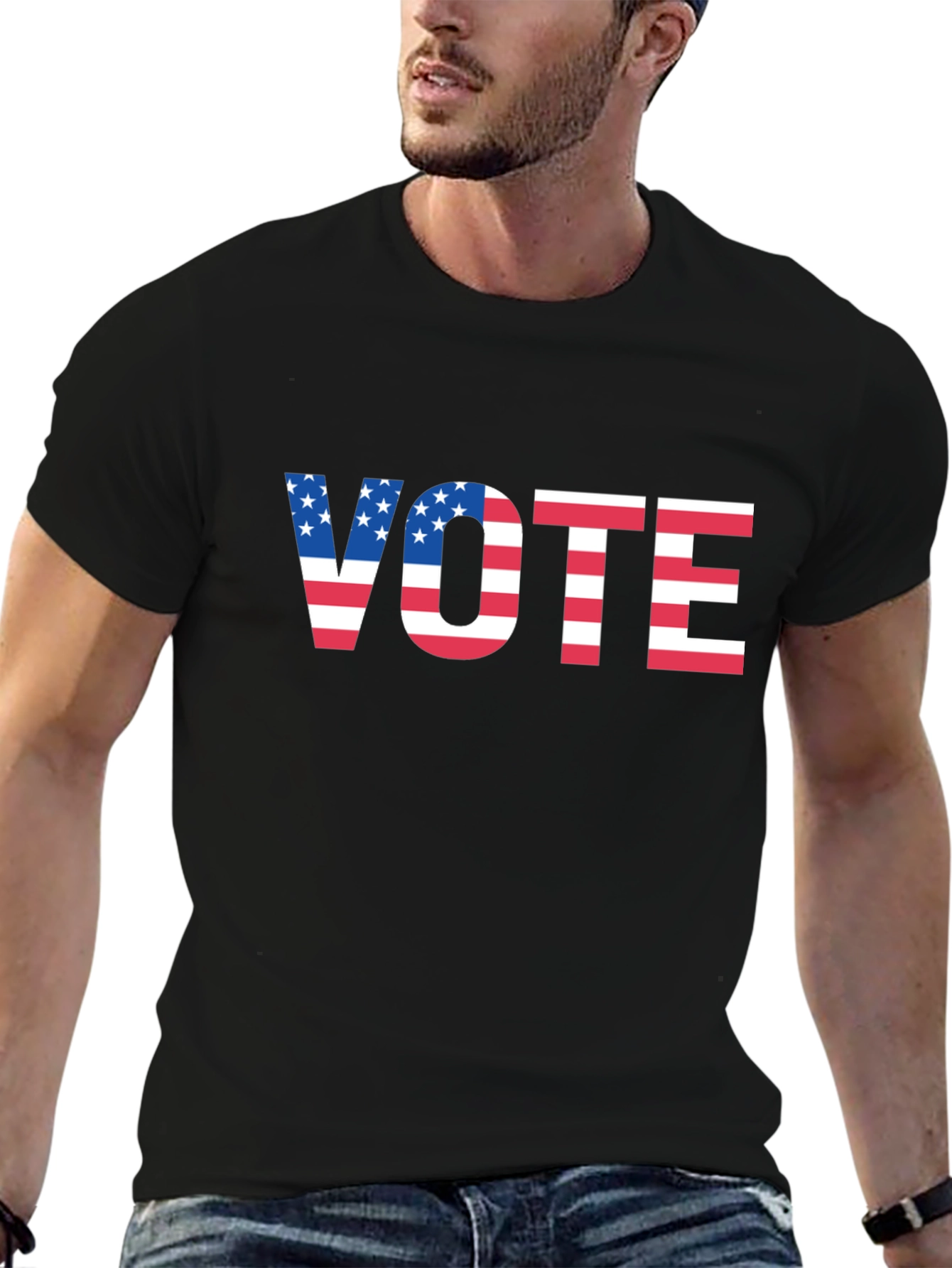 Vote USA Flag Graphic Tee - Patriotic Election Shirt