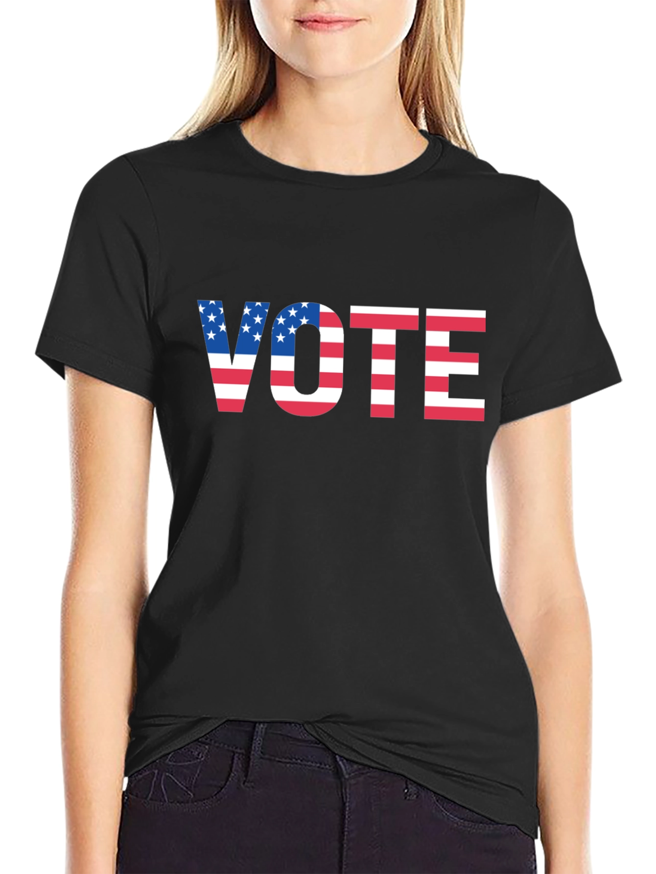 Vote USA Flag Graphic Tee - Patriotic Election Shirt