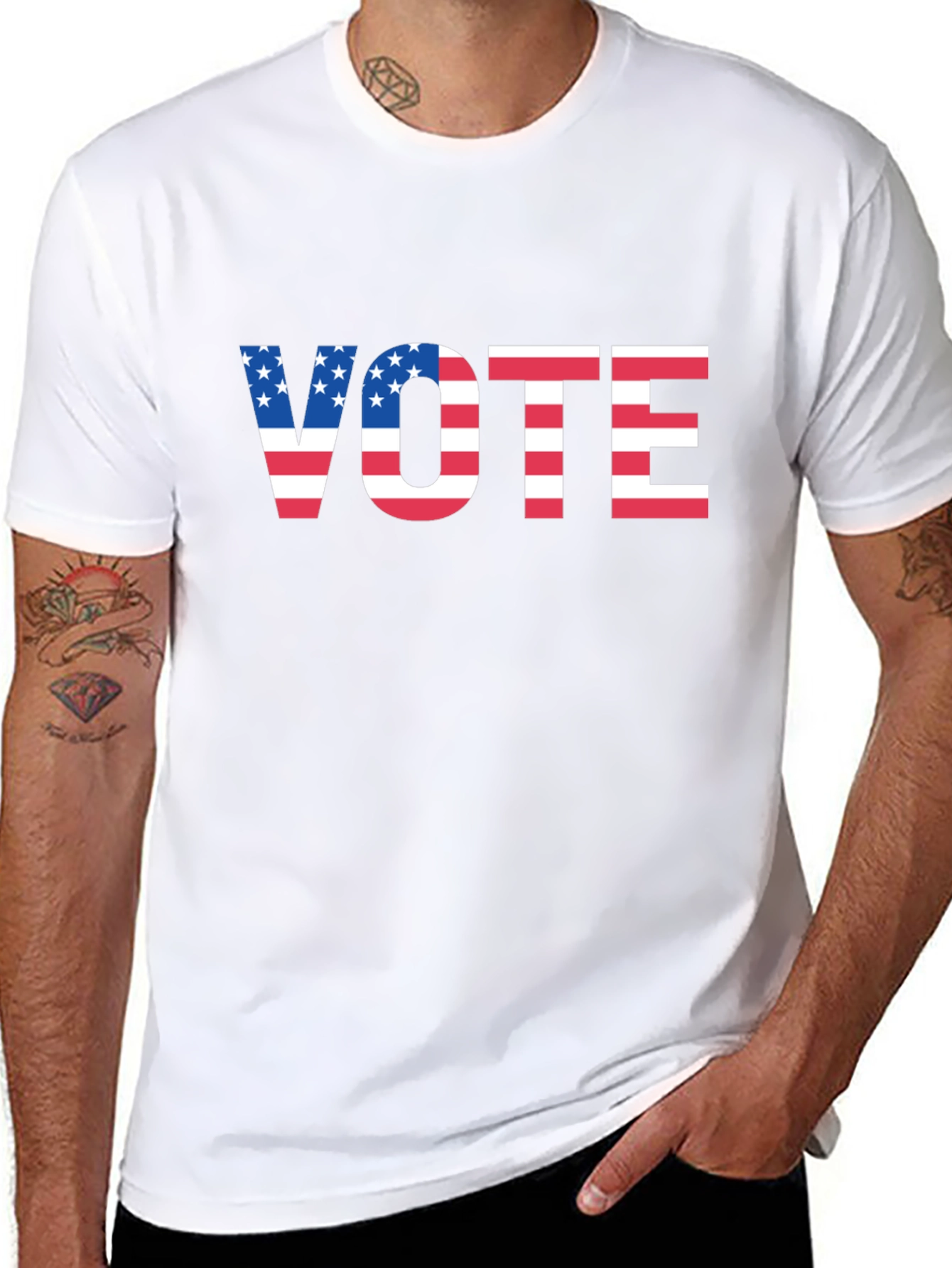 Vote USA Flag Graphic Tee - Patriotic Election Shirt