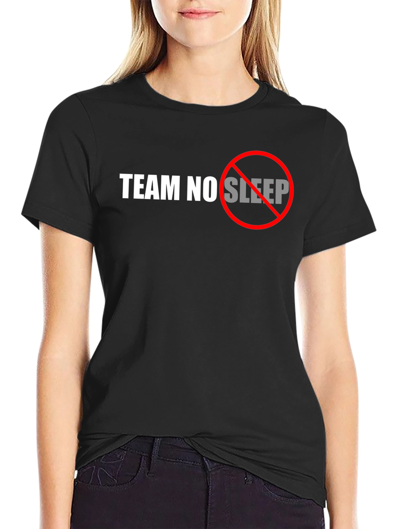 Team No Sleep Graphic Tee - Black Cotton T-Shirt