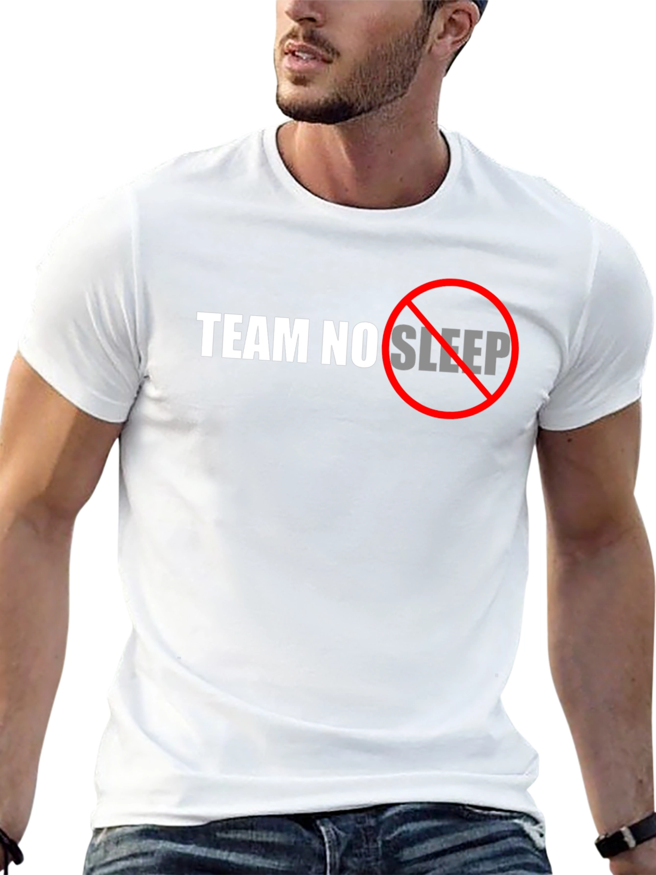 Team No Sleep Graphic Tee - Black Cotton T-Shirt