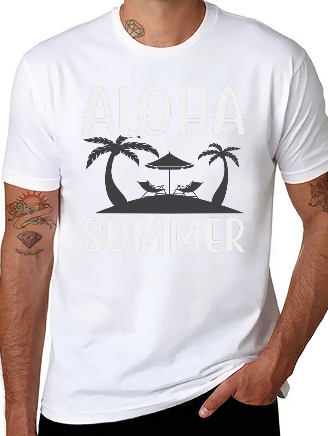 Aloha Summer Black T-Shirt - Island Vibes