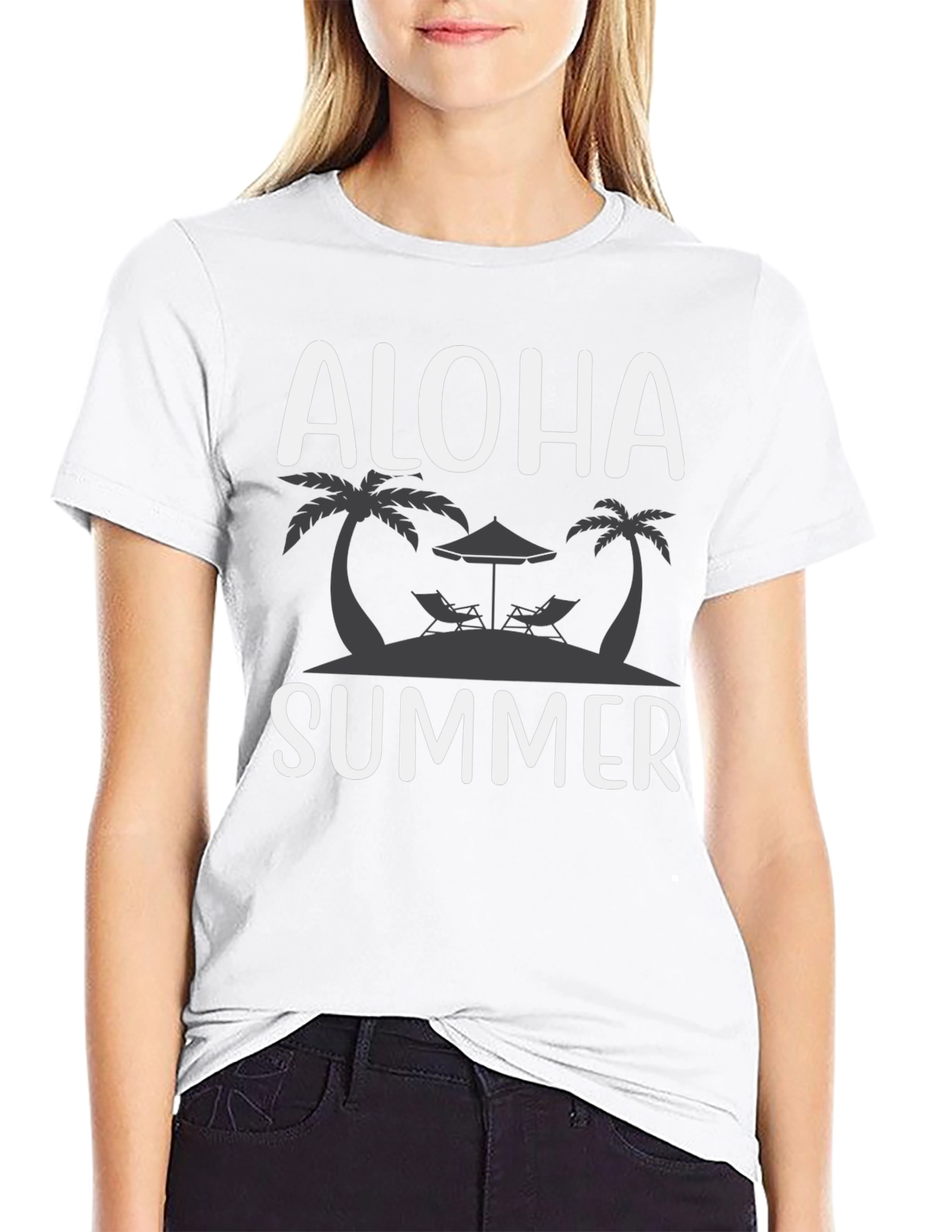 Aloha Summer Black T-Shirt - Island Vibes