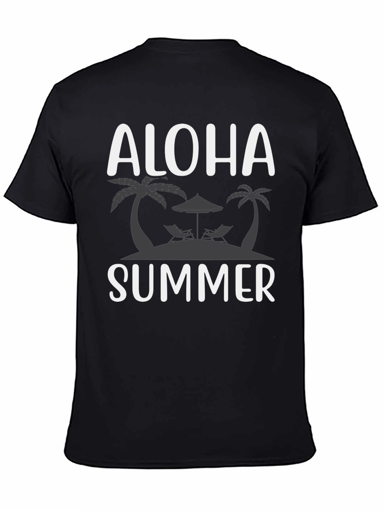 Aloha Summer Black T-Shirt - Island Vibes