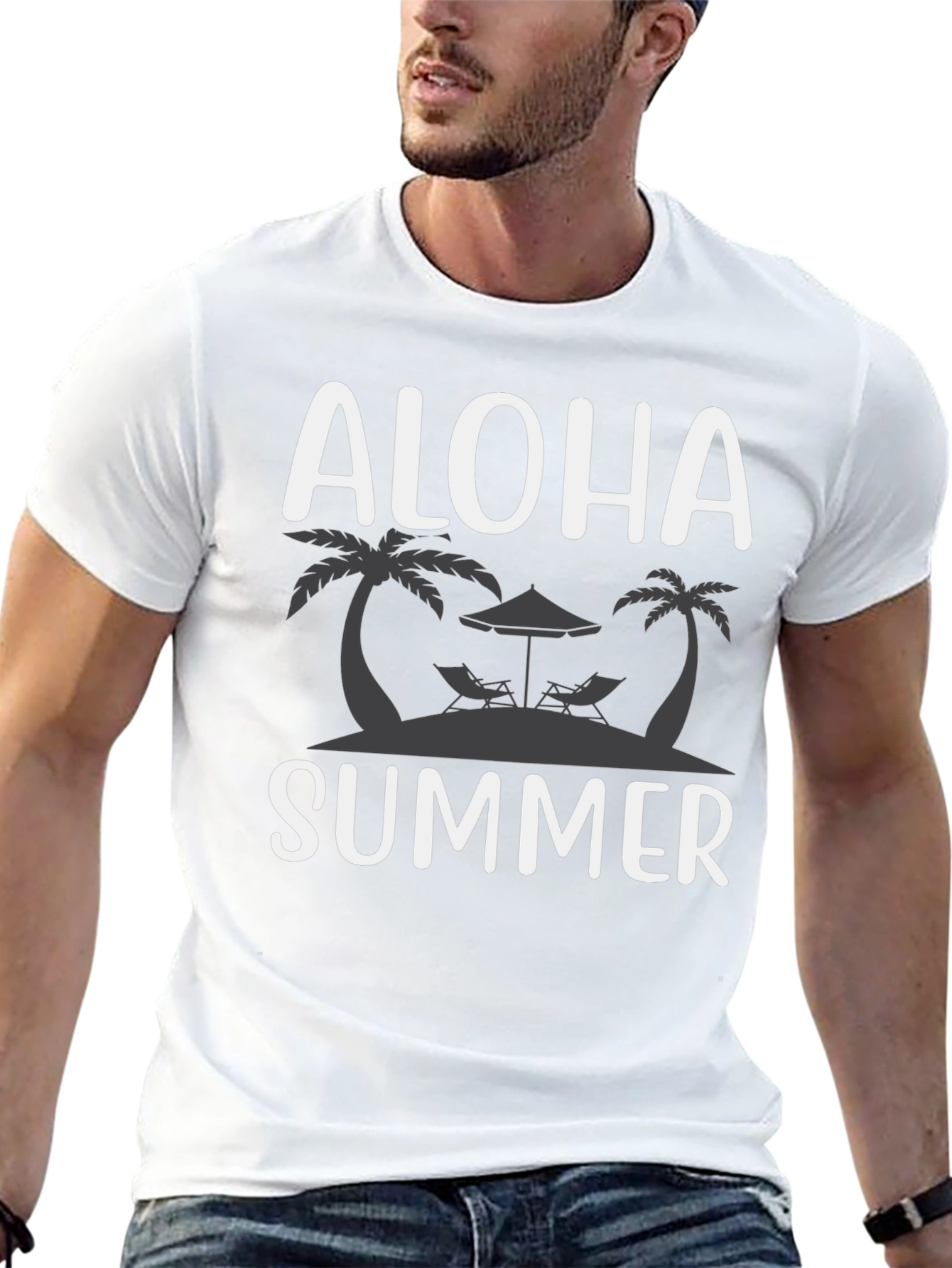 Aloha Summer Black T-Shirt - Island Vibes