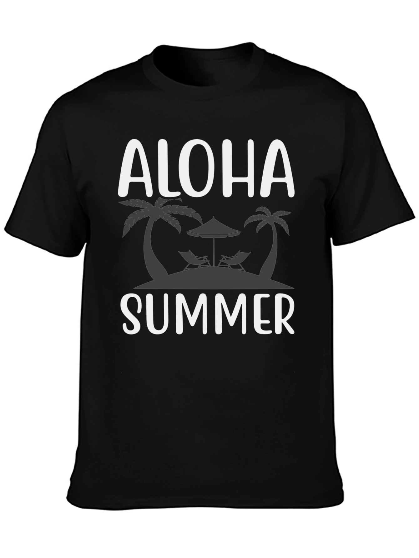 Aloha Summer Black T-Shirt - Island Vibes