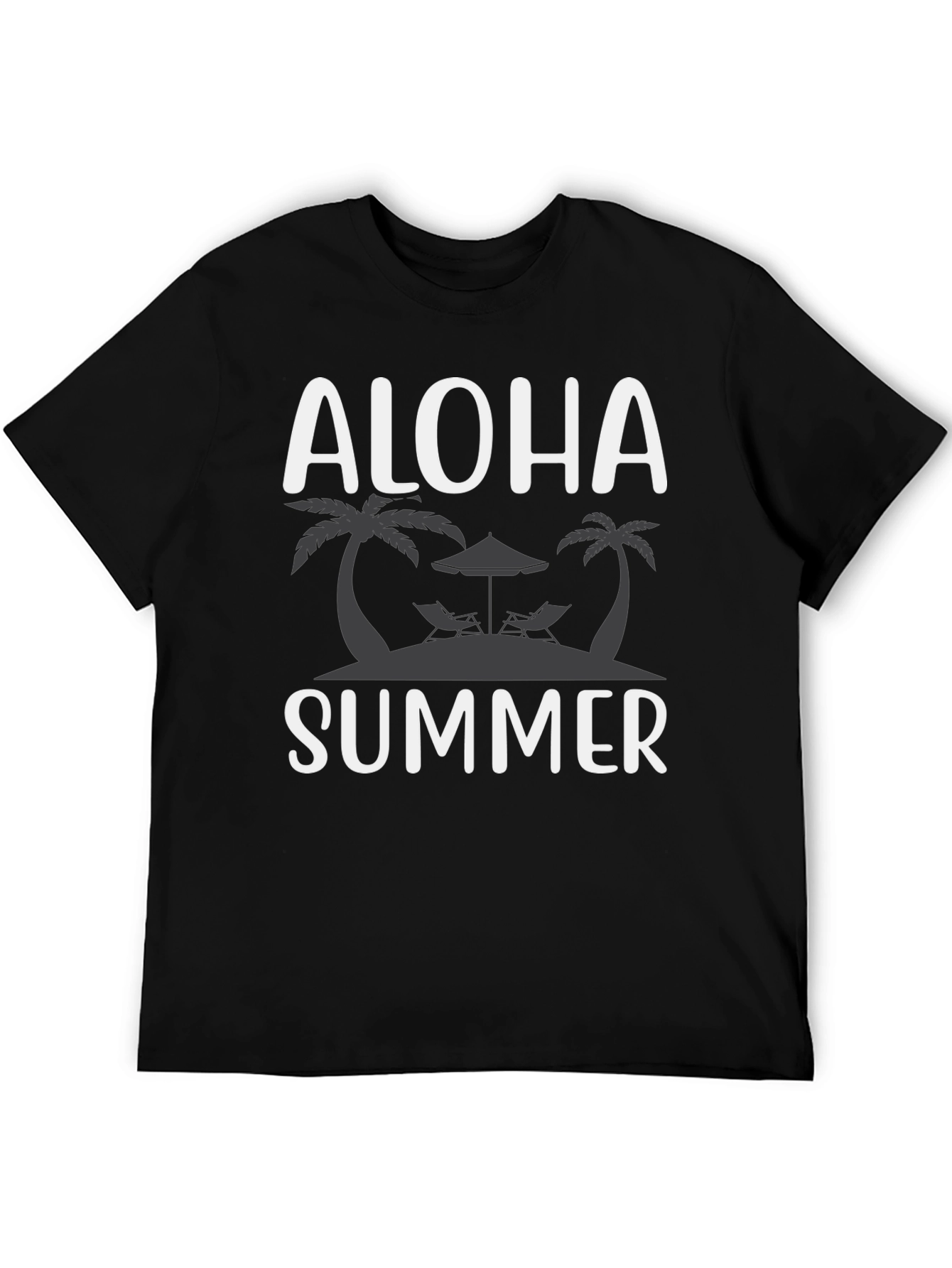 Aloha Summer Black T-Shirt - Island Vibes