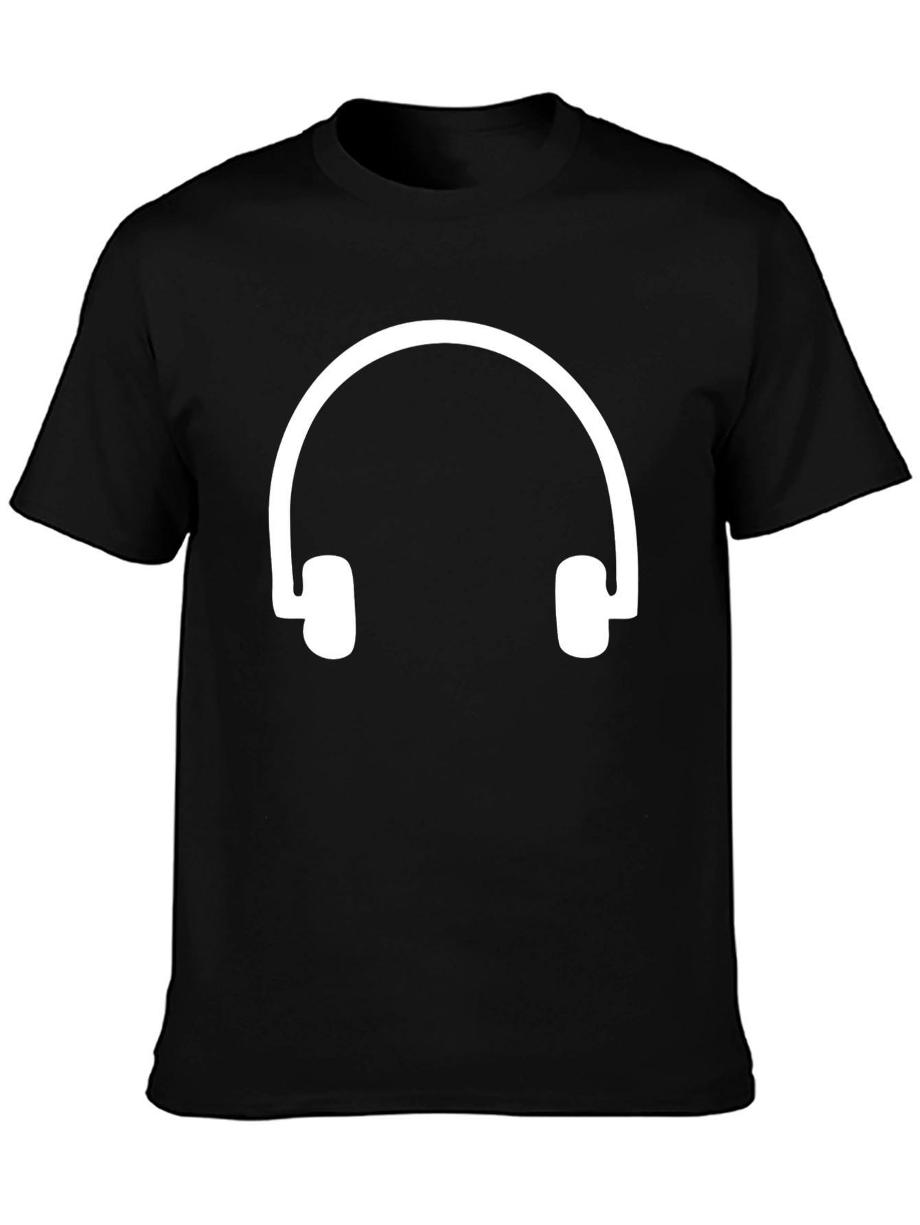 Headphone Graphic Tee - Black Cotton Comfort