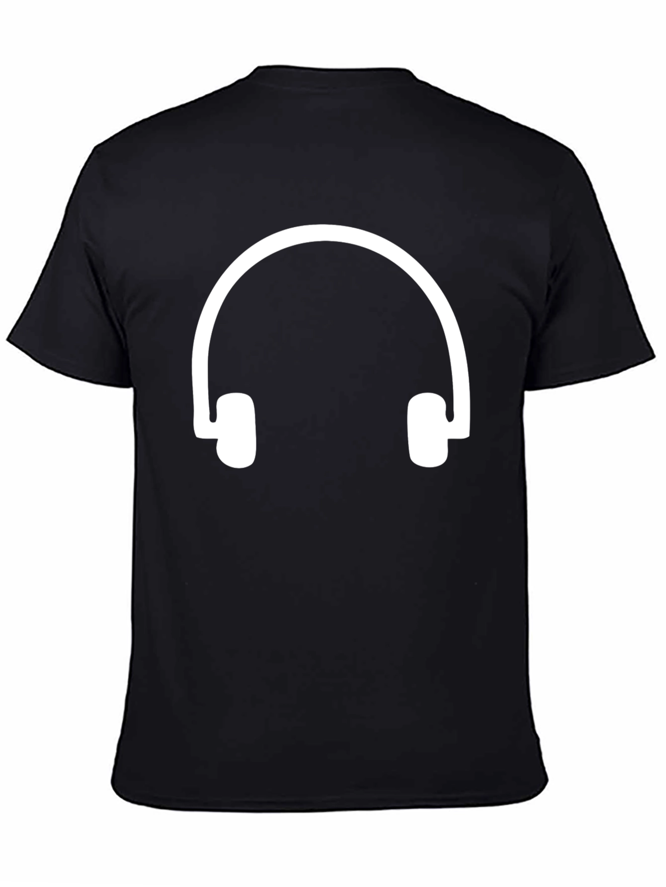 Headphone Graphic Tee - Black Cotton Comfort