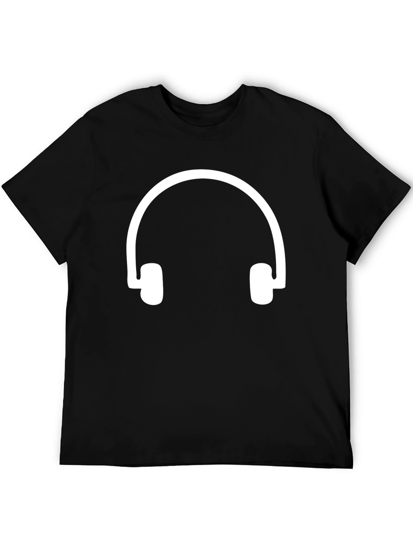 Headphone Graphic Tee - Black Cotton Comfort