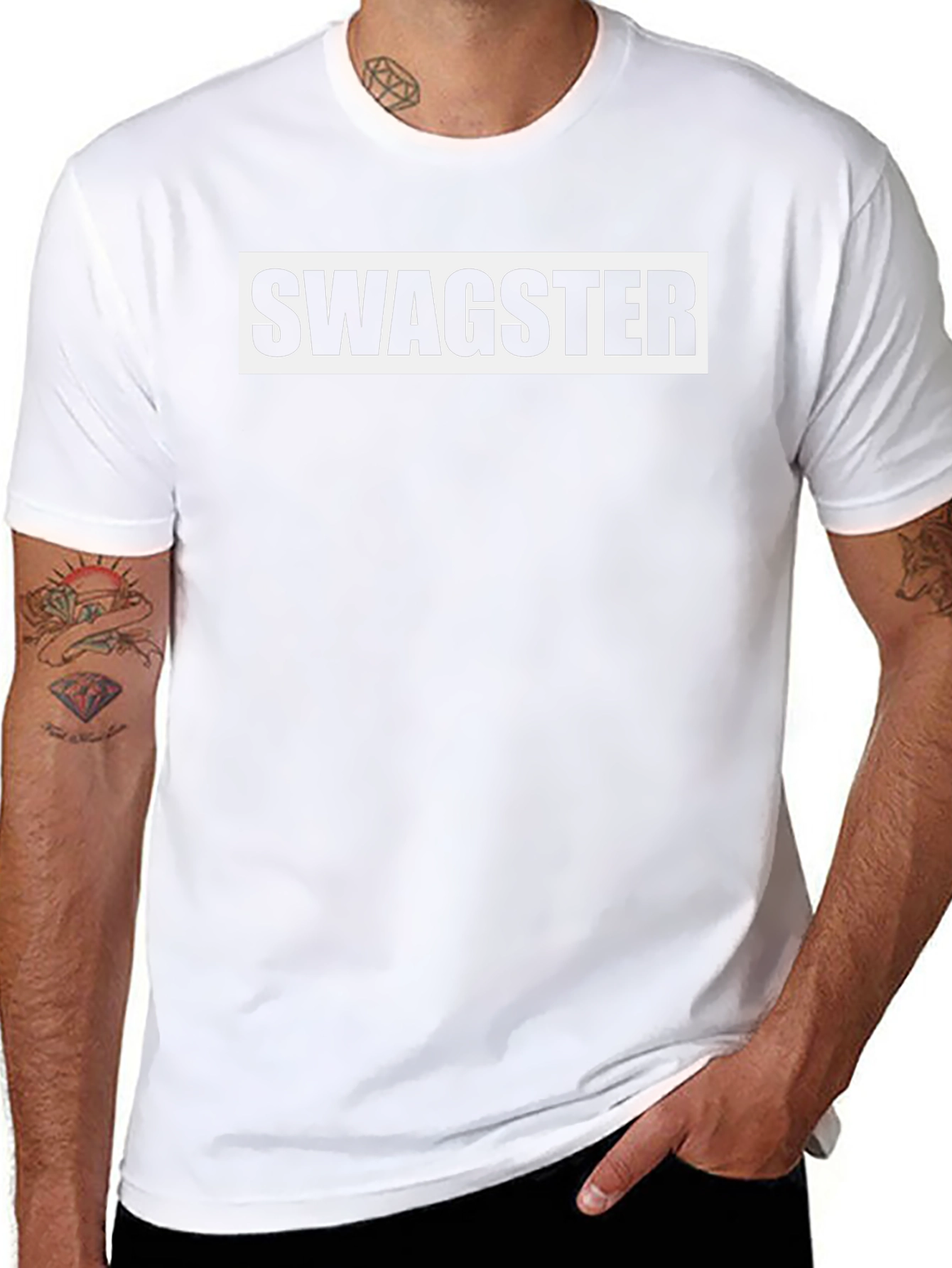 Mens Swagster Graphic Print Black T-Shirt