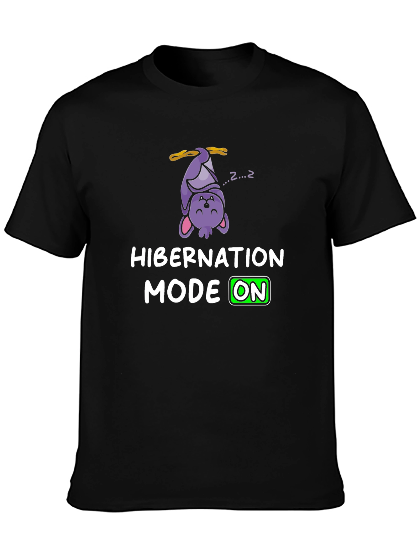 Hibernation Mode On T-Shirt Funny Sleeping Bat Tee