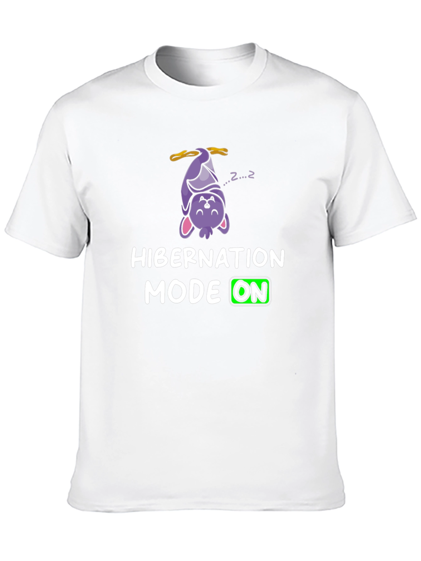 Hibernation Mode On T-Shirt Funny Sleeping Bat Tee