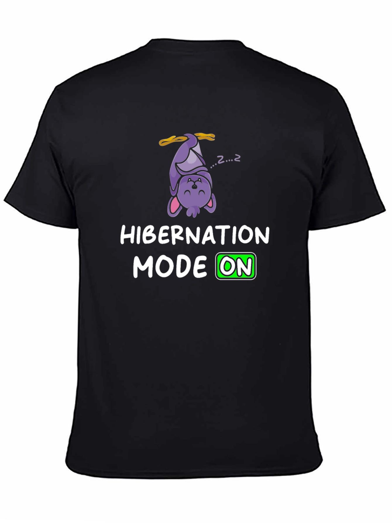 Hibernation Mode On T-Shirt Funny Sleeping Bat Tee