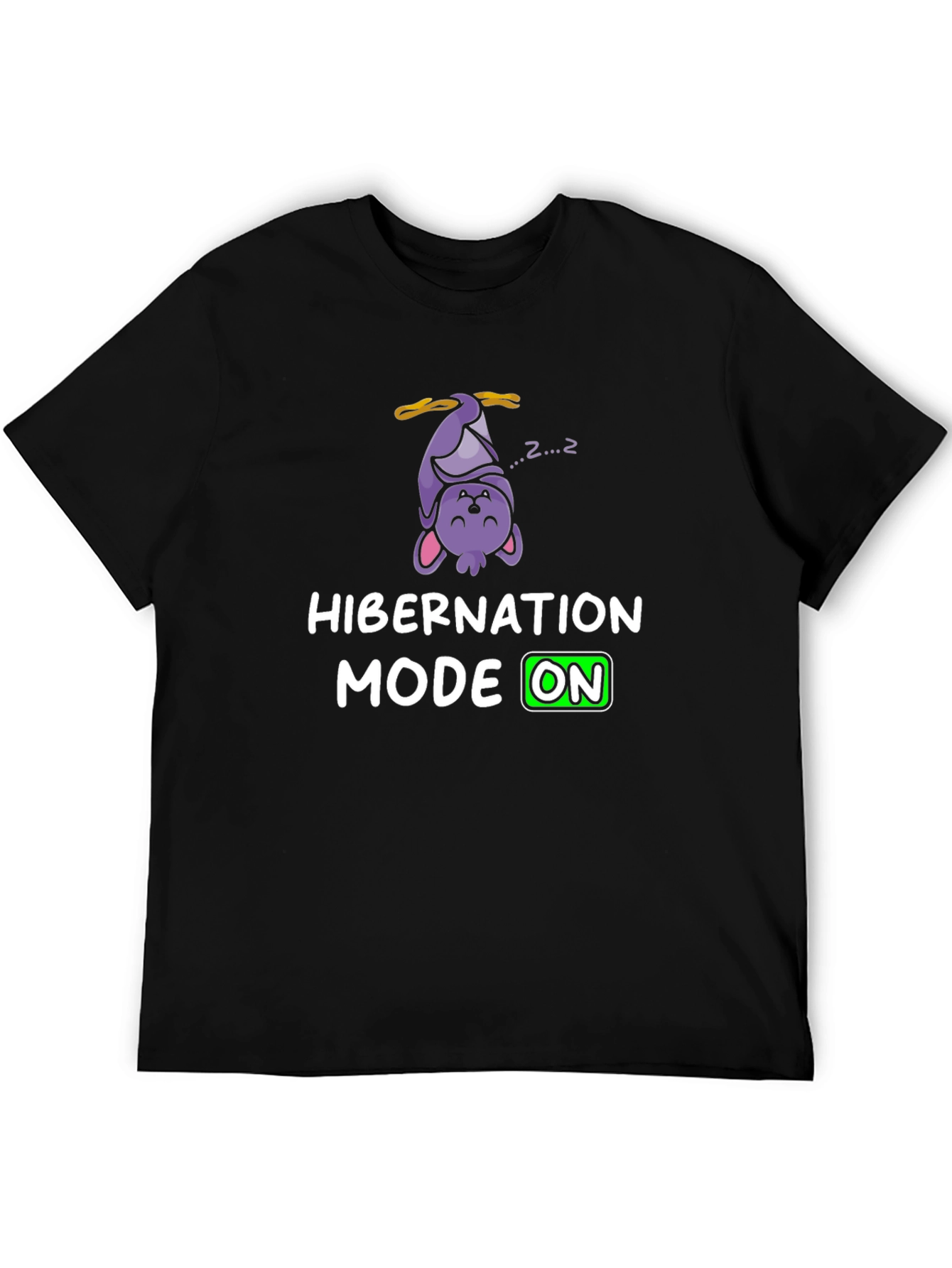Hibernation Mode On T-Shirt Funny Sleeping Bat Tee