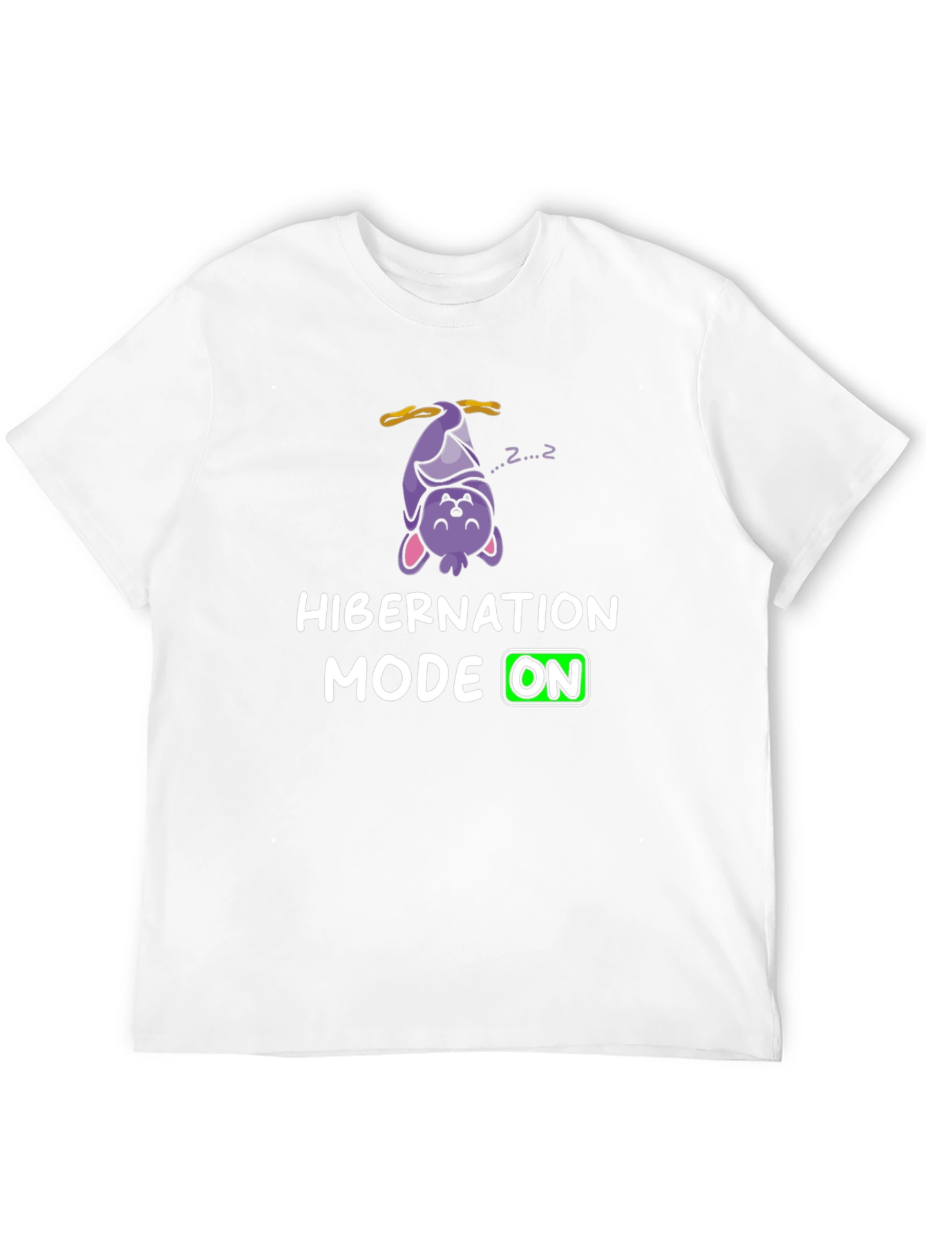 Hibernation Mode On T-Shirt Funny Sleeping Bat Tee