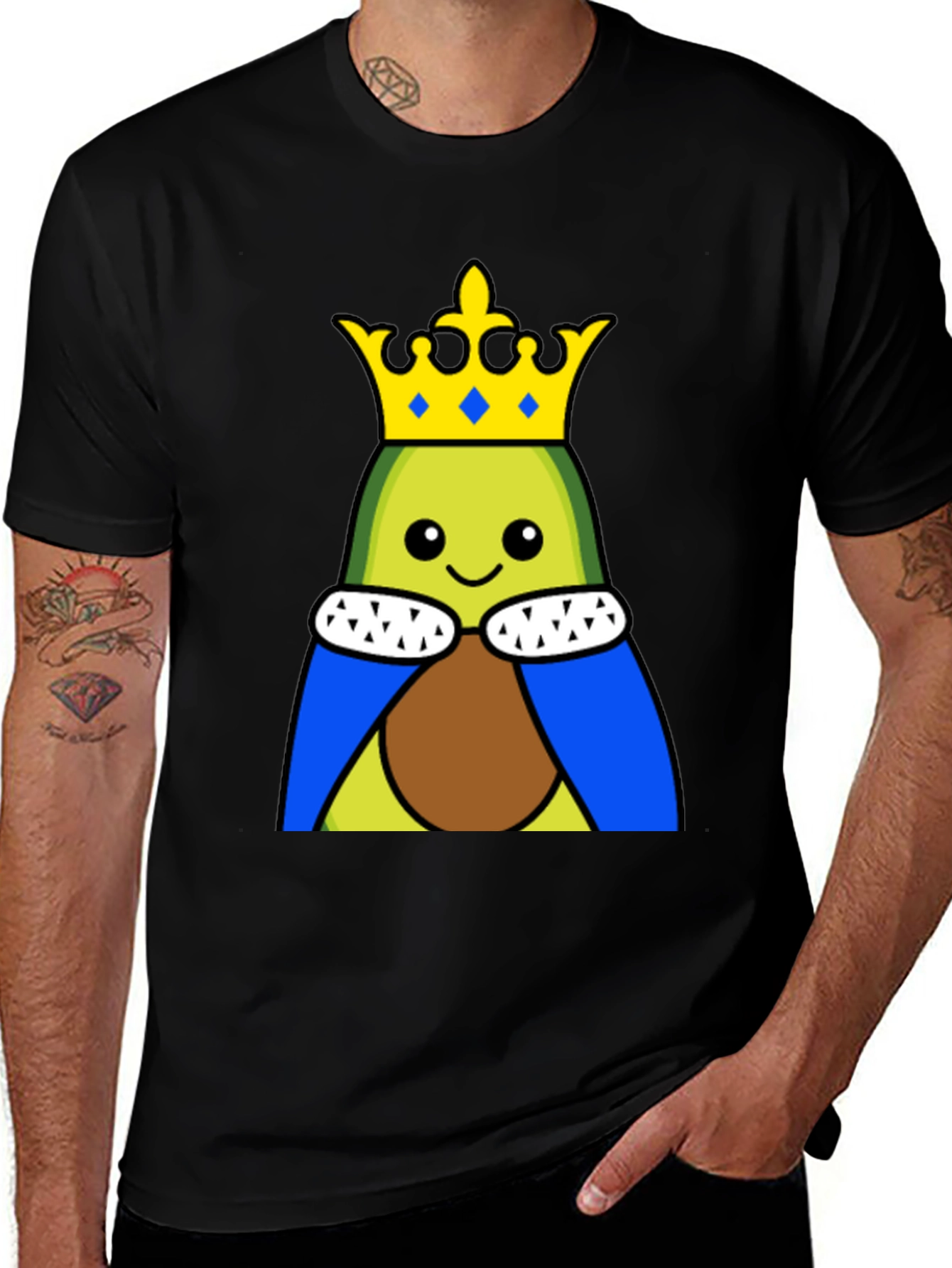 Avocado King T-Shirt - Funny Cartoon Tee