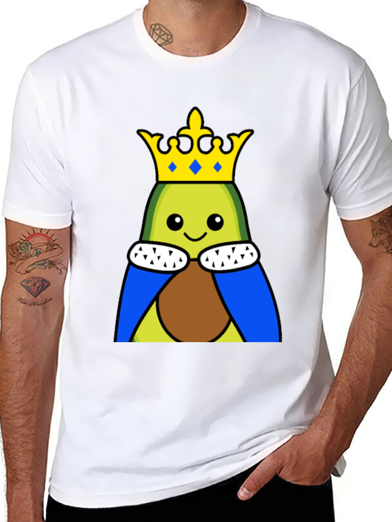 Avocado King T-Shirt - Funny Cartoon Tee