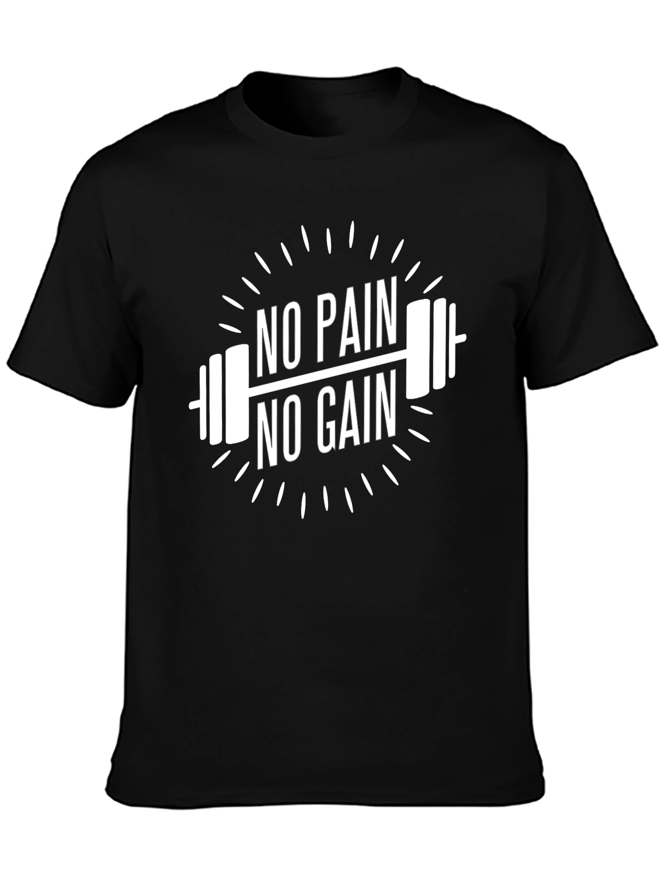 No Pain No Gain Black Graphic T-Shirt