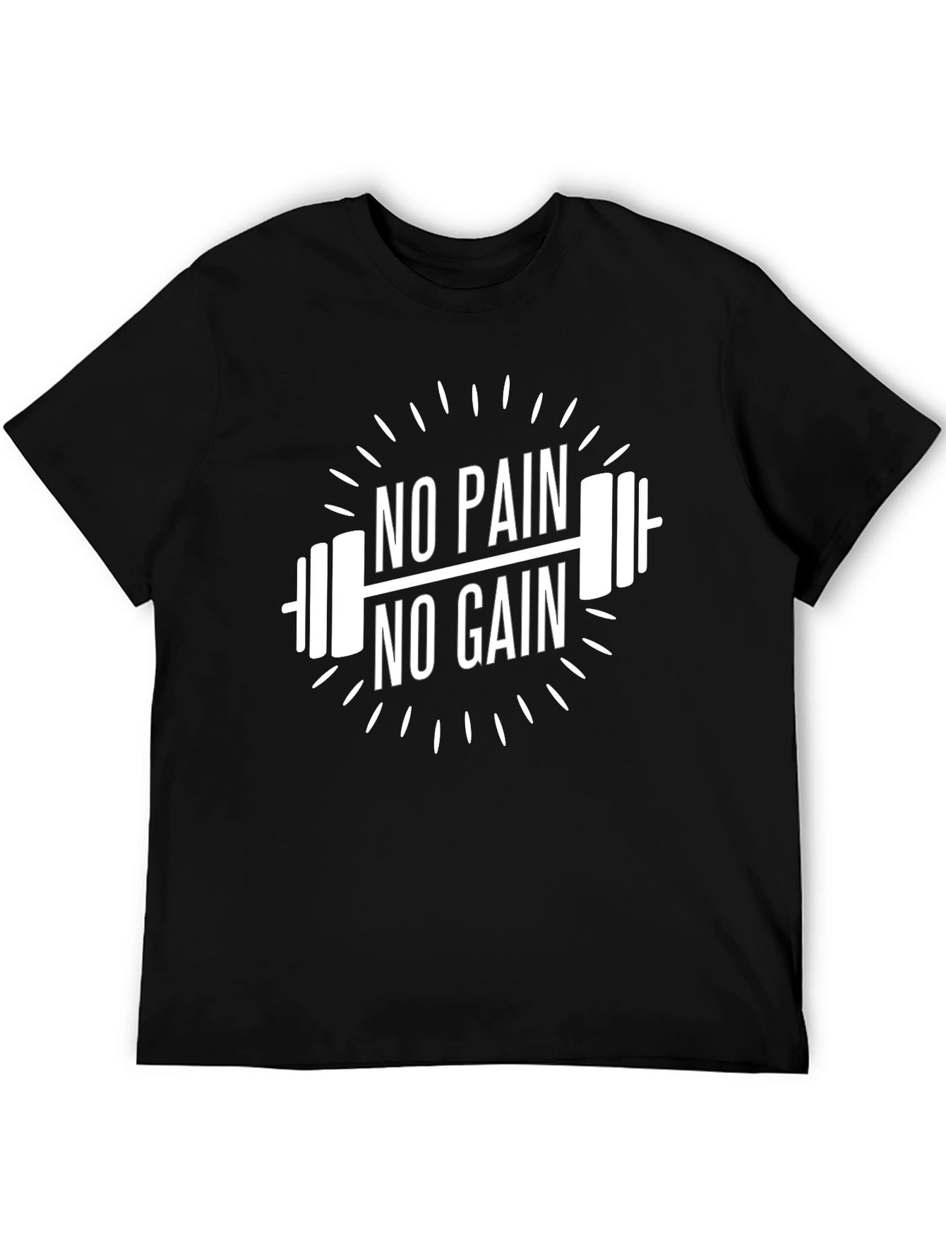 No Pain No Gain Black Graphic T-Shirt