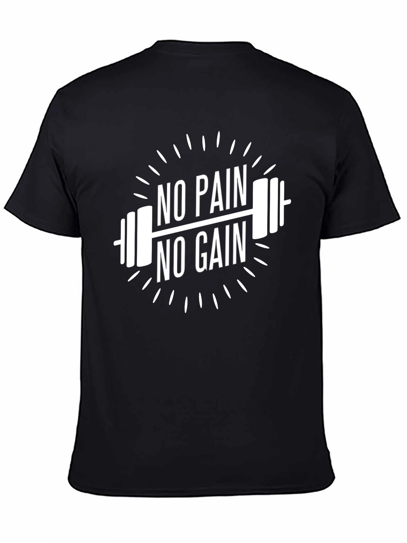 No Pain No Gain Black Graphic T-Shirt