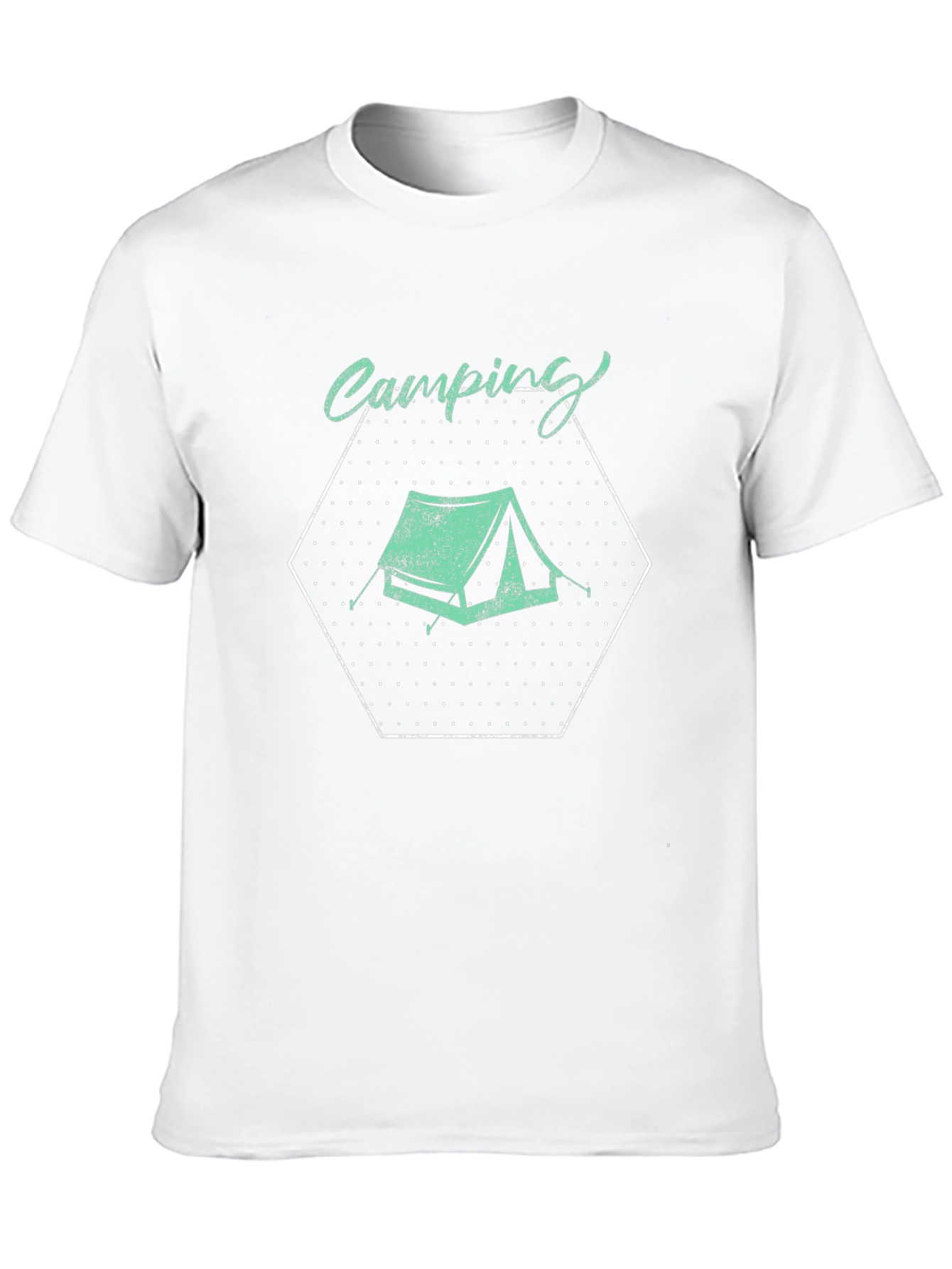 Camping Tent Graphic Tee - Black Cotton T-Shirt