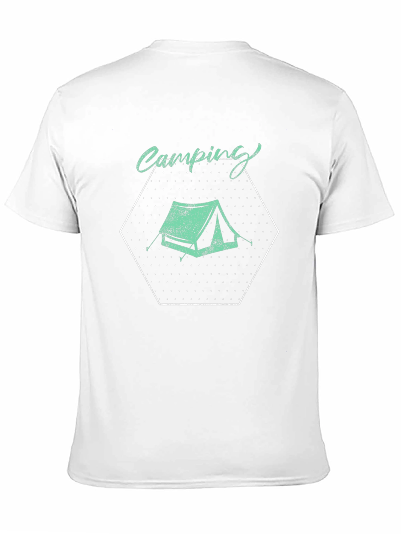 Camping Tent Graphic Tee - Black Cotton T-Shirt