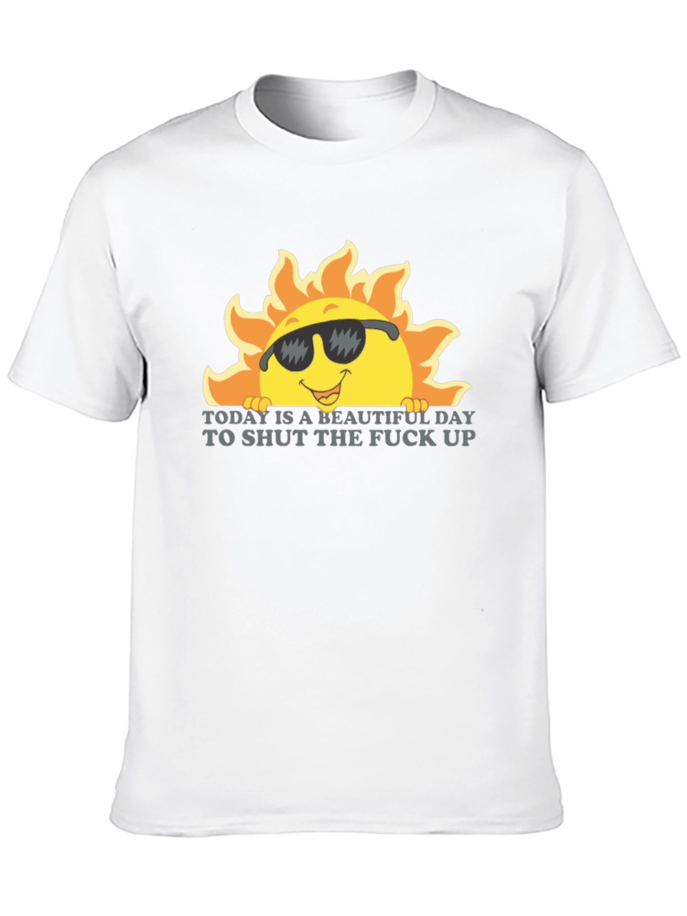 Sarcastic Sun Graphic Tee - Shut Up Black T-Shirt