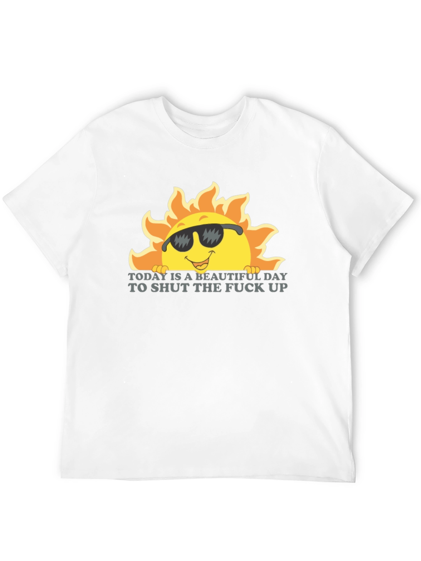 Sarcastic Sun Graphic Tee - Shut Up Black T-Shirt