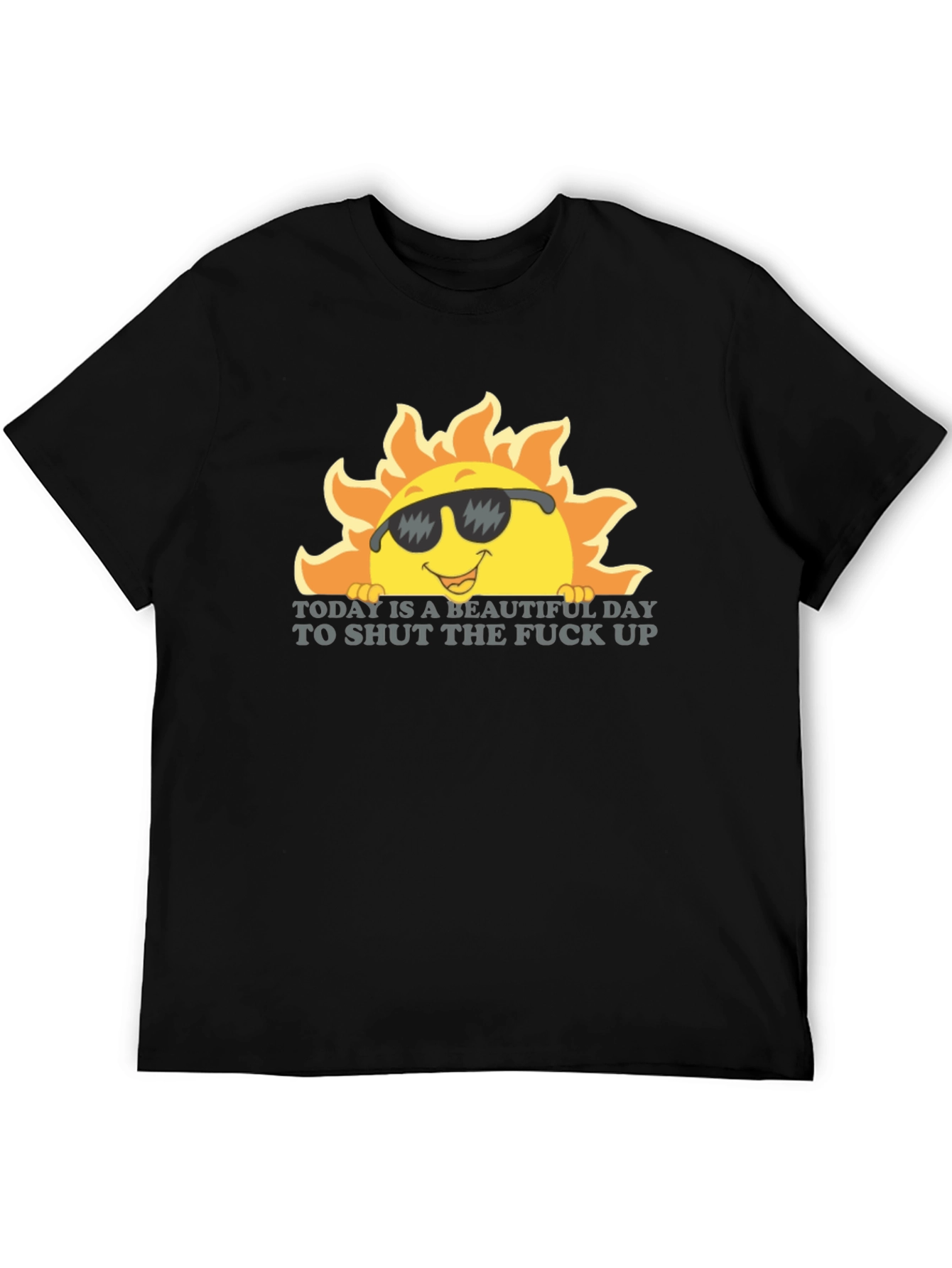 Sarcastic Sun Graphic Tee - Shut Up Black T-Shirt