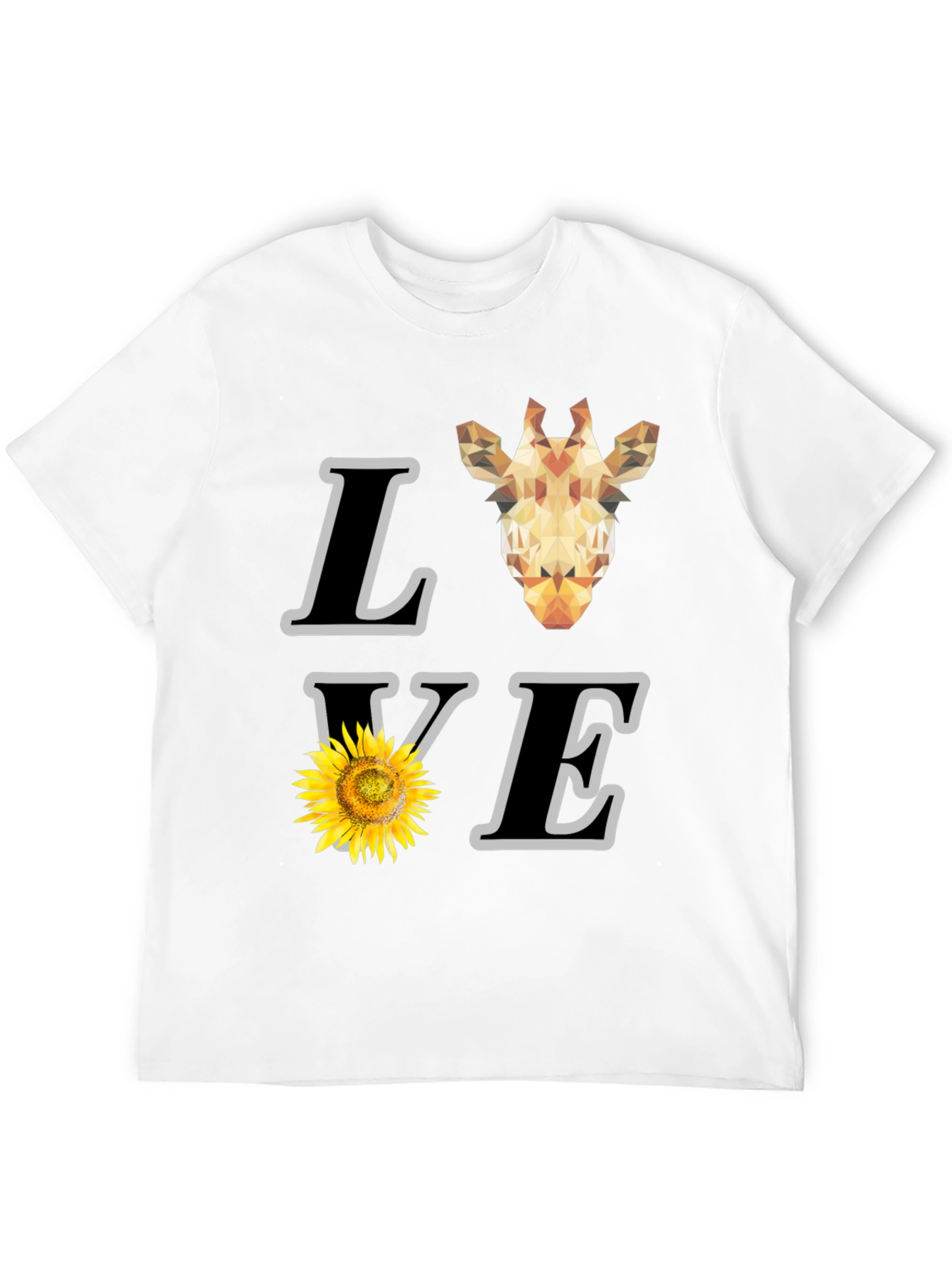 Love Giraffe Sunflower Graphic T-Shirt