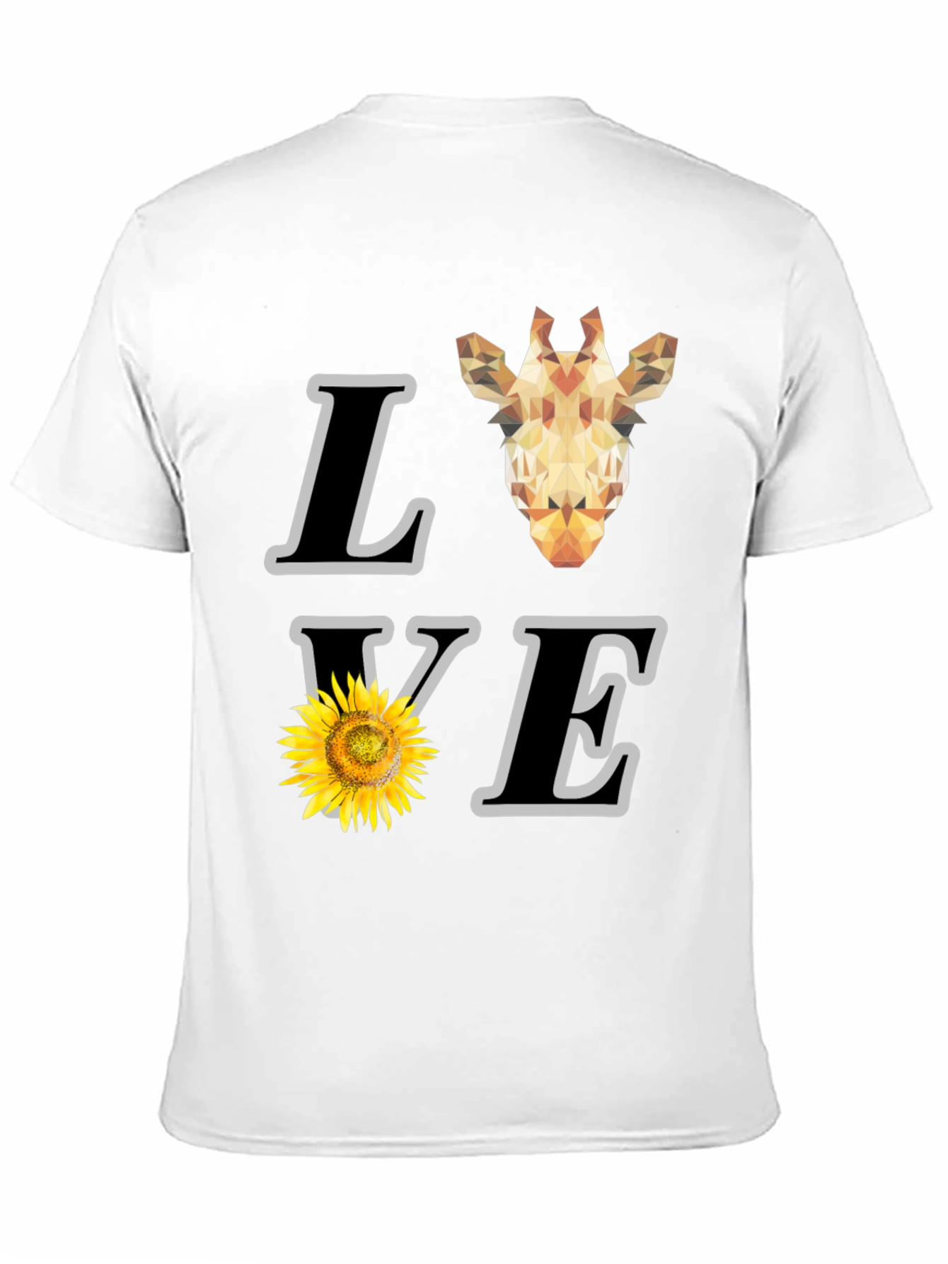 Love Giraffe Sunflower Graphic T-Shirt