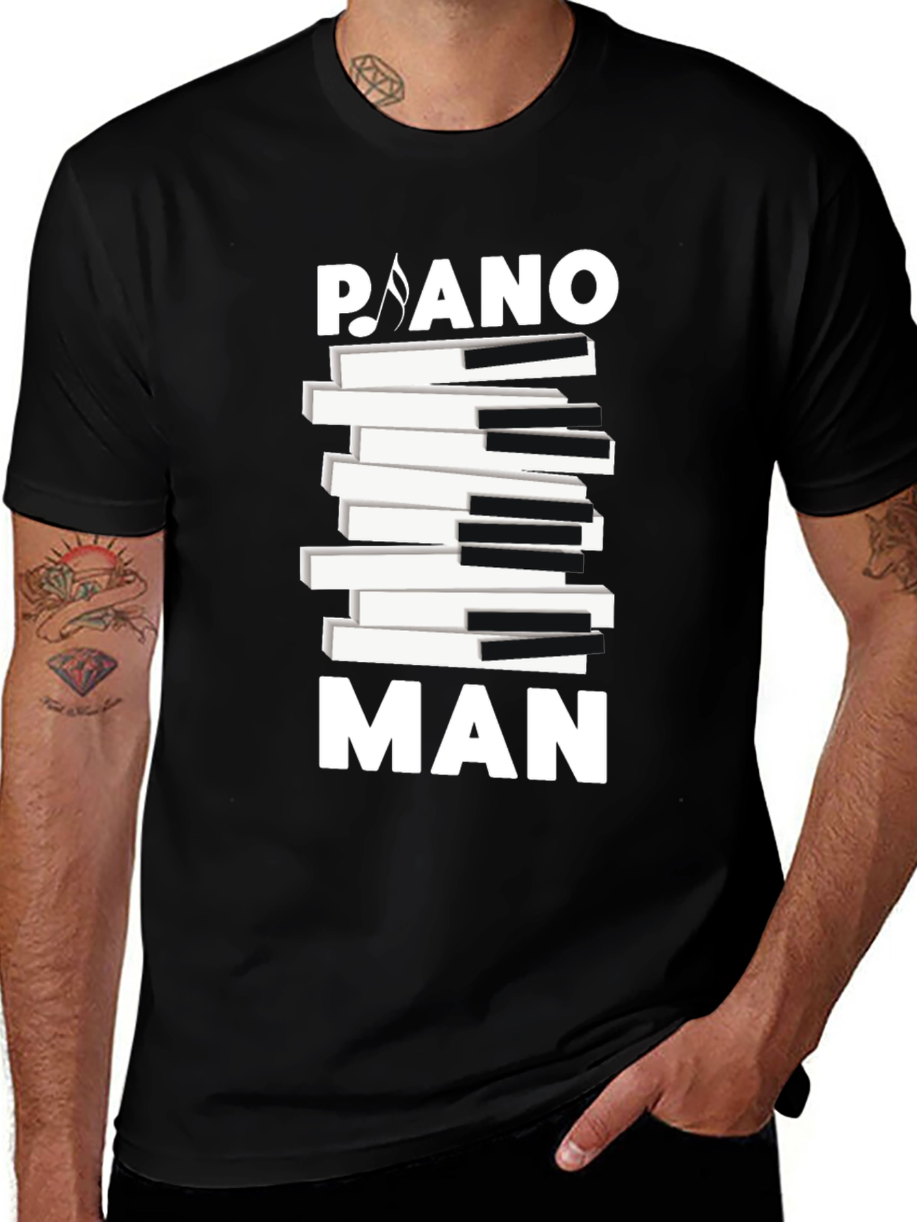 Piano Man Graphic Tee - Musical T-Shirt