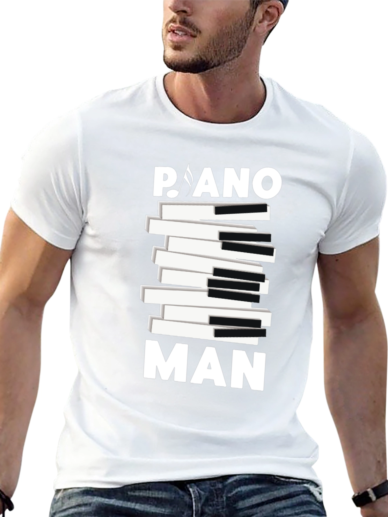Piano Man Graphic Tee - Musical T-Shirt
