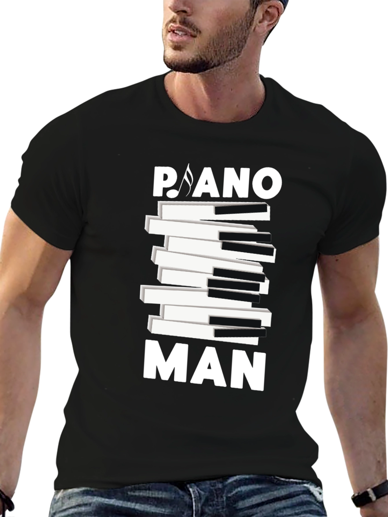 Piano Man Graphic Tee - Musical T-Shirt