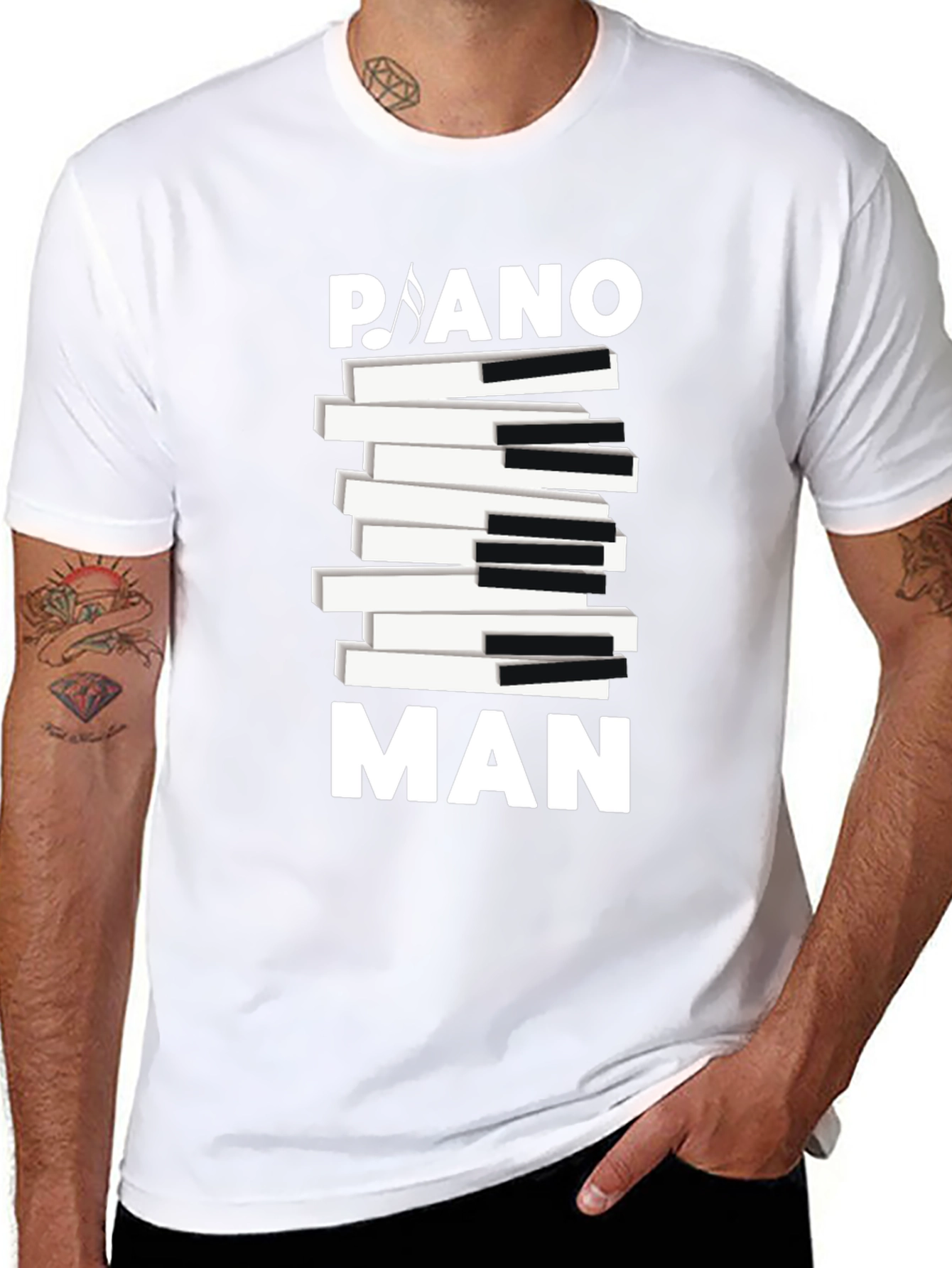 Piano Man Graphic Tee - Musical T-Shirt