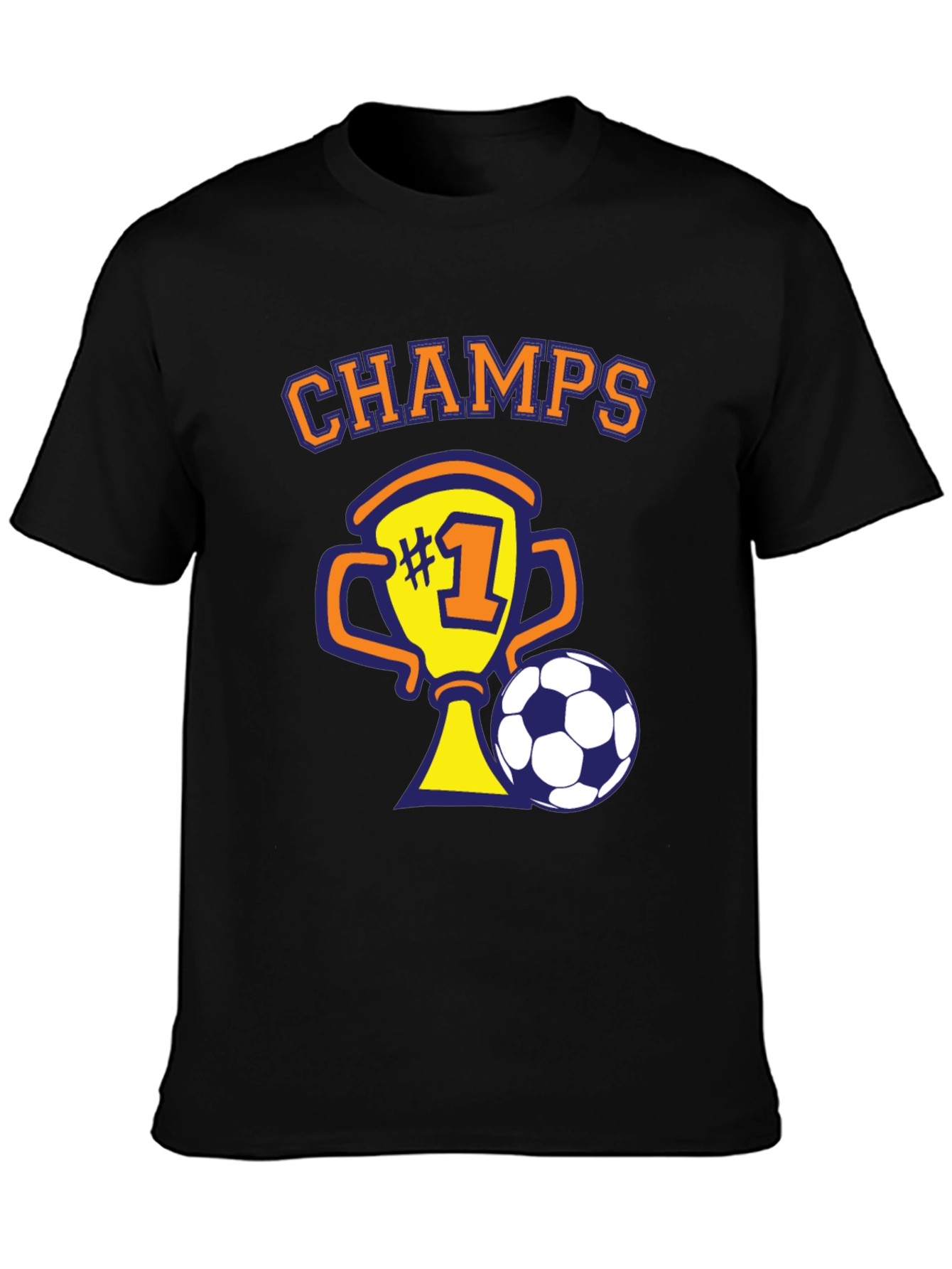 Soccer Champs T-Shirt - Number One Trophy Design