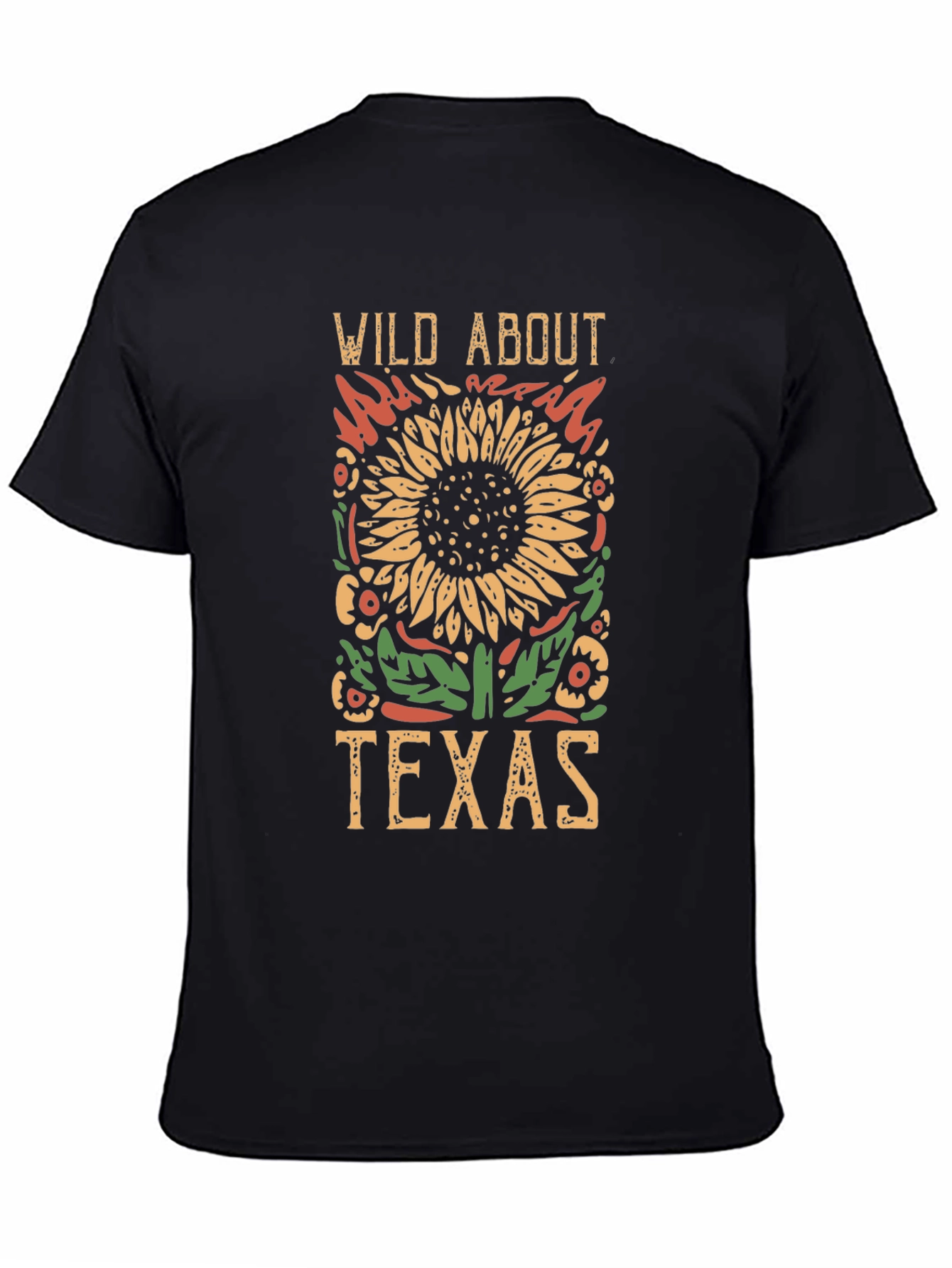 Wild About Texas Graphic Tee - Black Cotton T-Shirt
