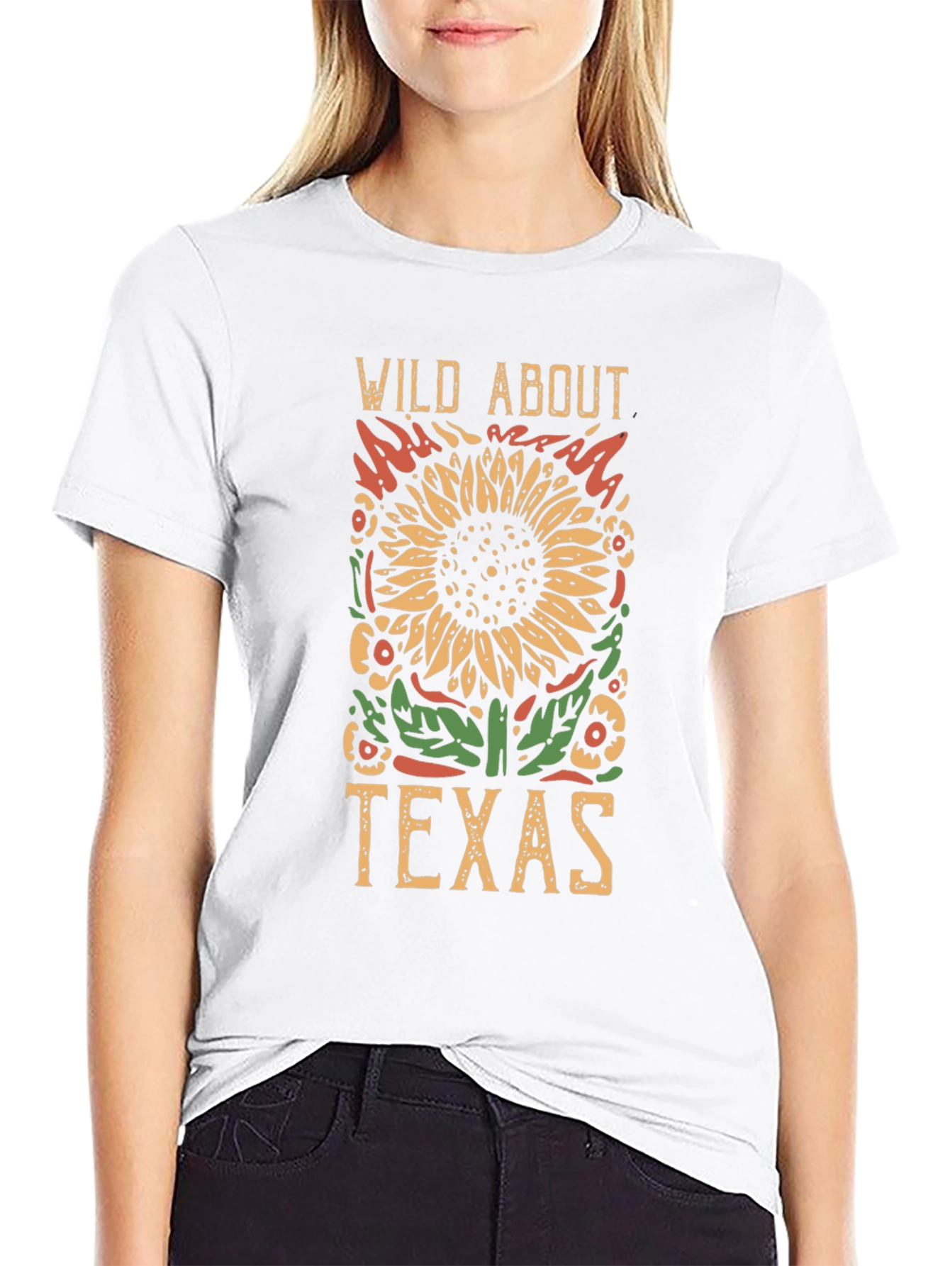 Wild About Texas Graphic Tee - Black Cotton T-Shirt