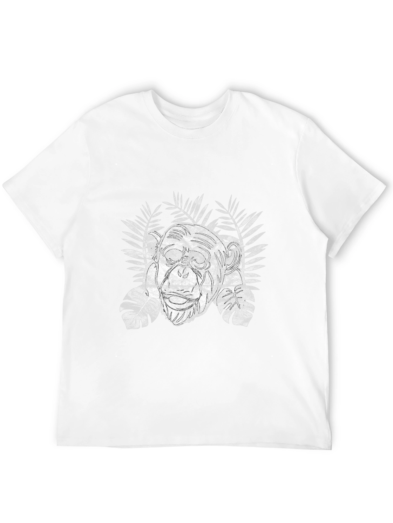 Tropical Grunge Graphic Tee - Black Cotton Blend T-Shirt