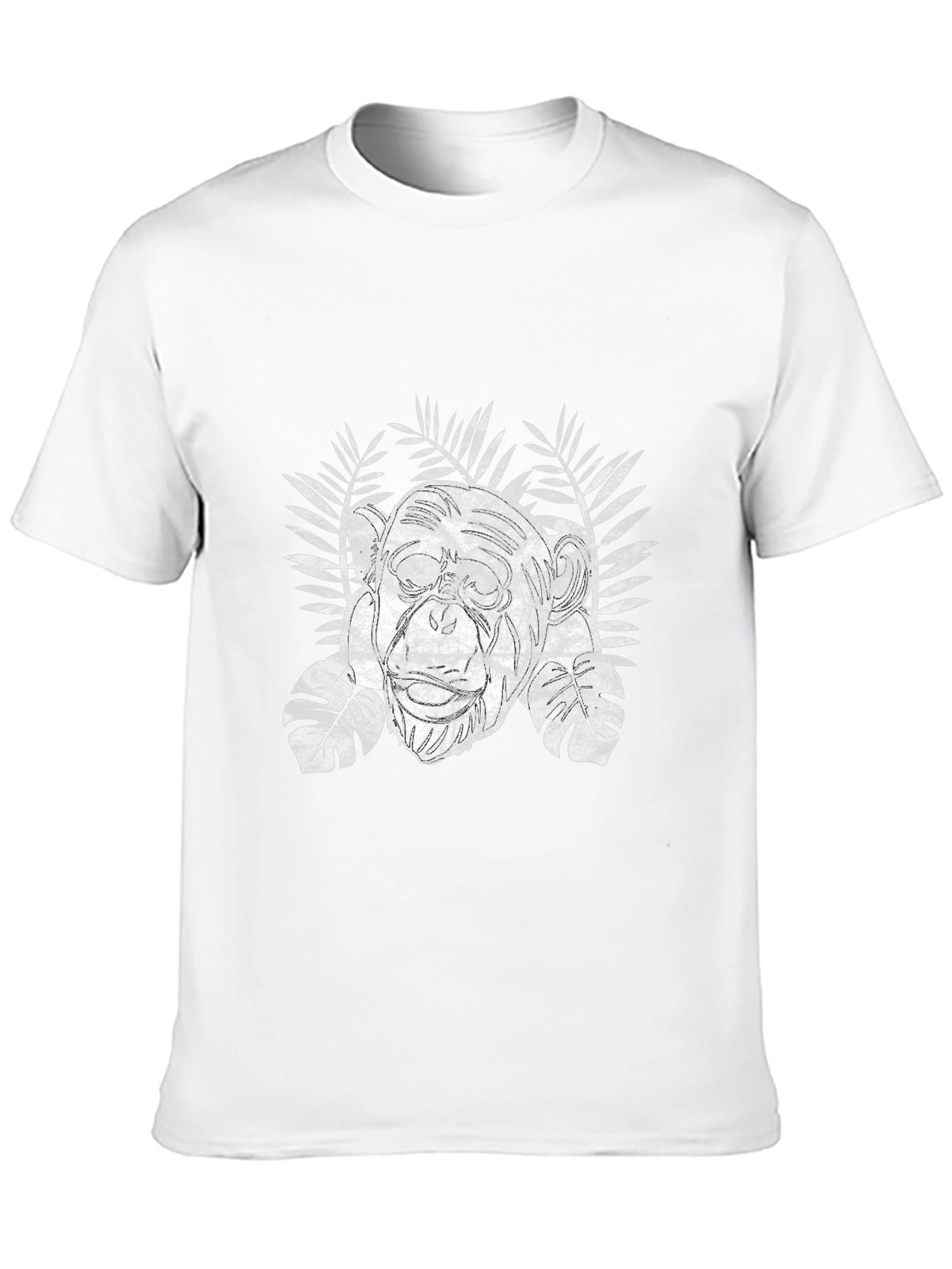 Tropical Grunge Graphic Tee - Black Cotton Blend T-Shirt