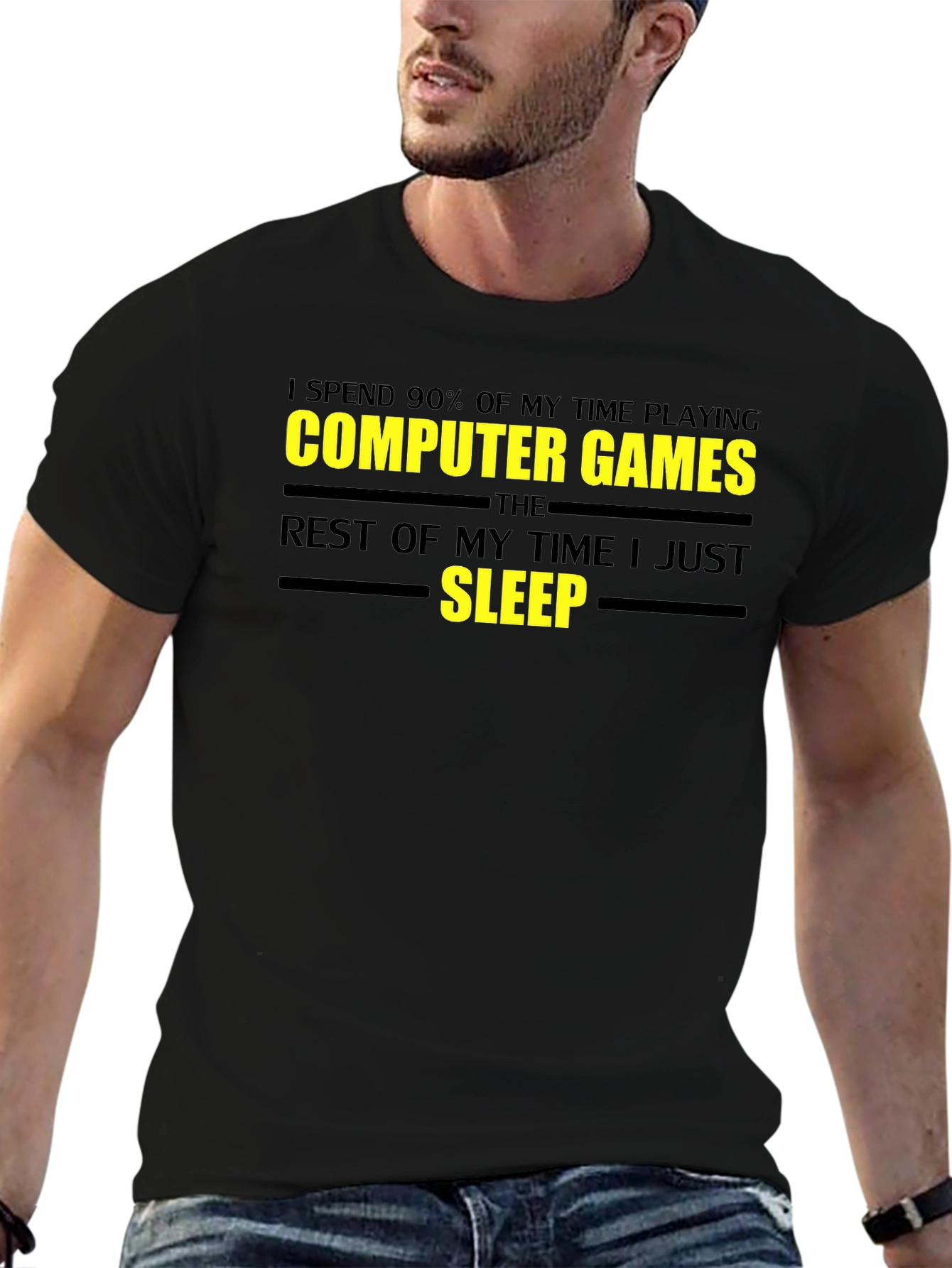 Gamer T-Shirt - Sleep Computer Games Graphic Tee