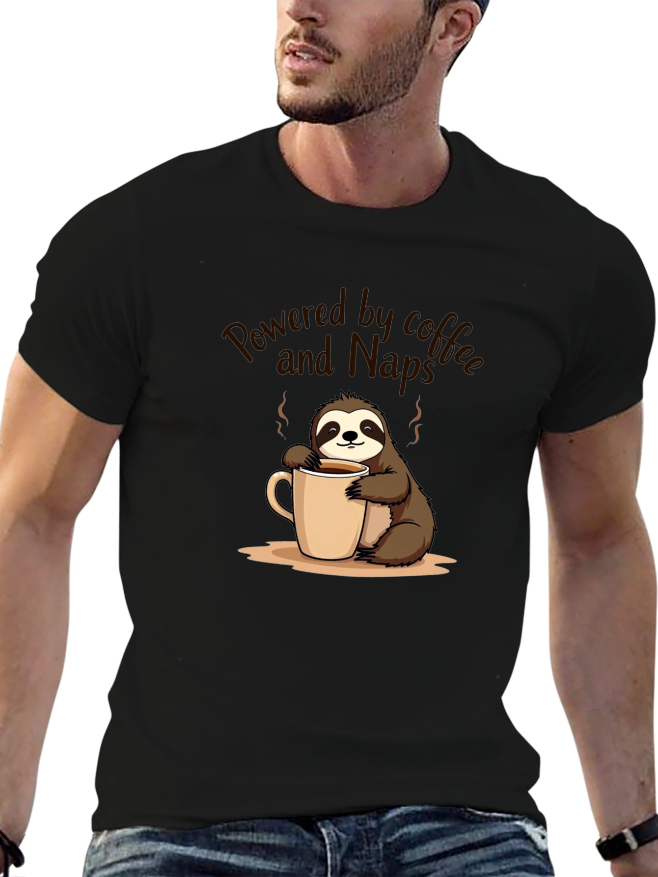 Powered by Coffee and Naps Sloth T-Shirt