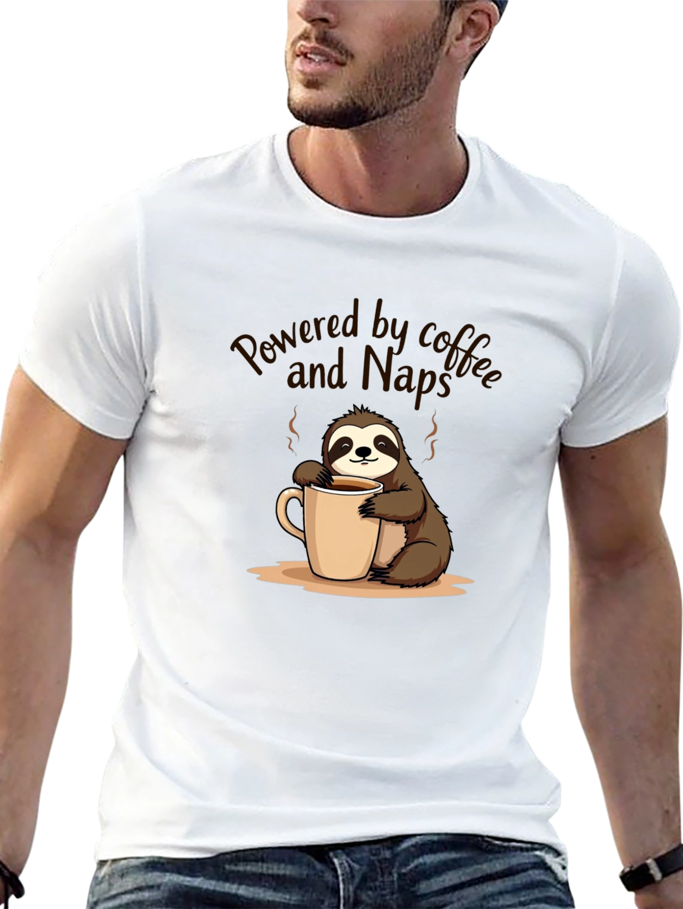 Powered by Coffee and Naps Sloth T-Shirt